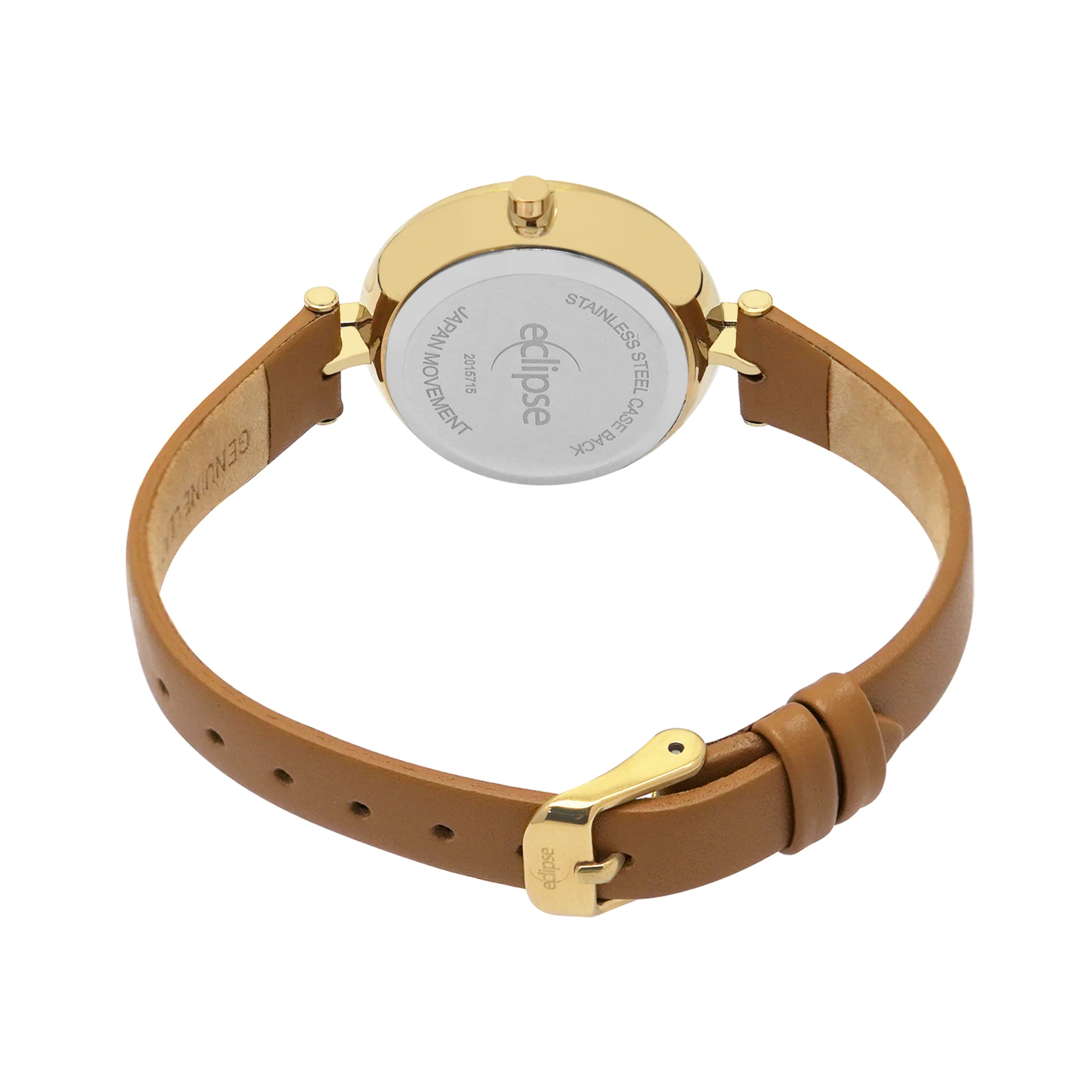 Eclipse Silicone Round Dial Brown Band Watch - Image 3