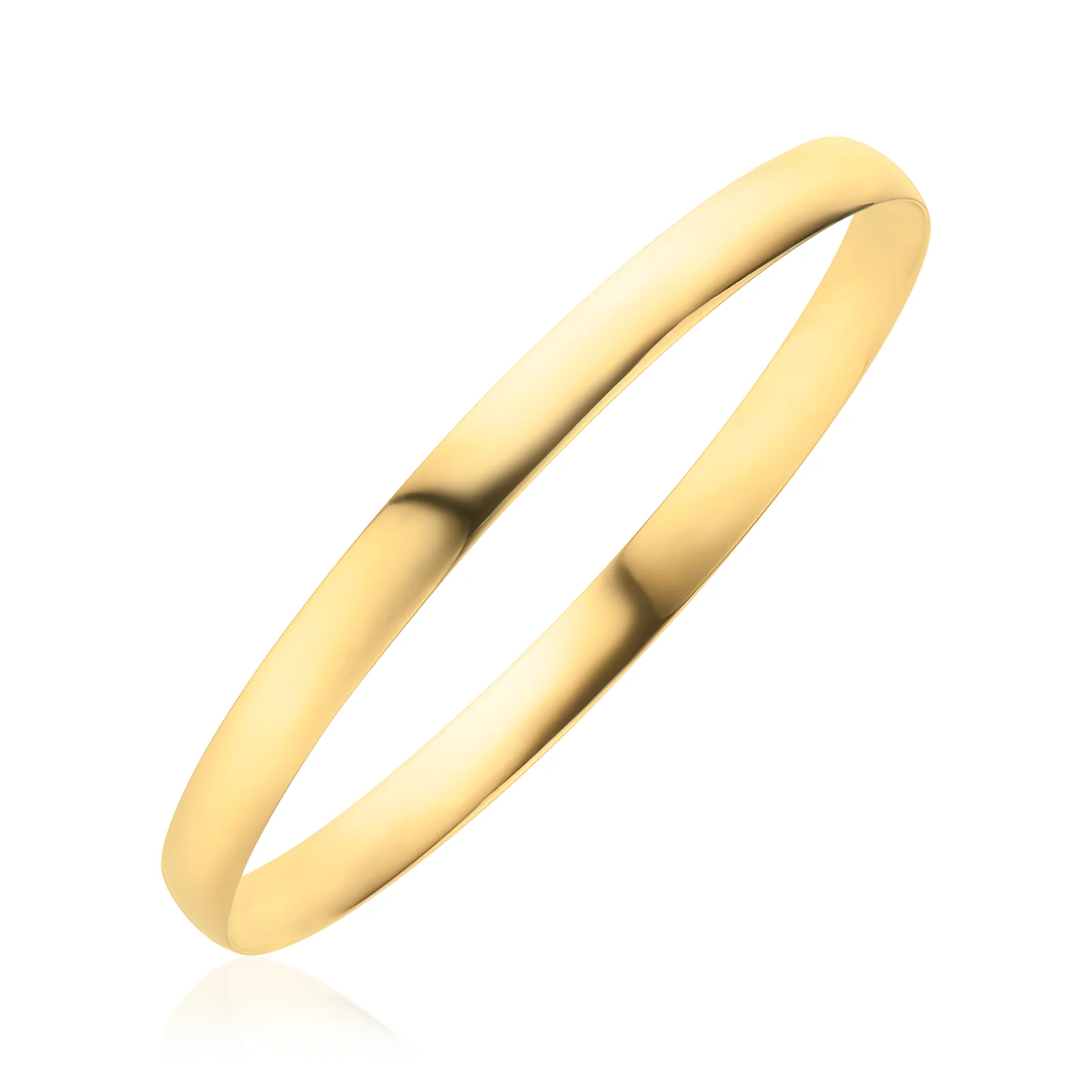 9ct Yellow Gold 68x6mm Half Round Bangle