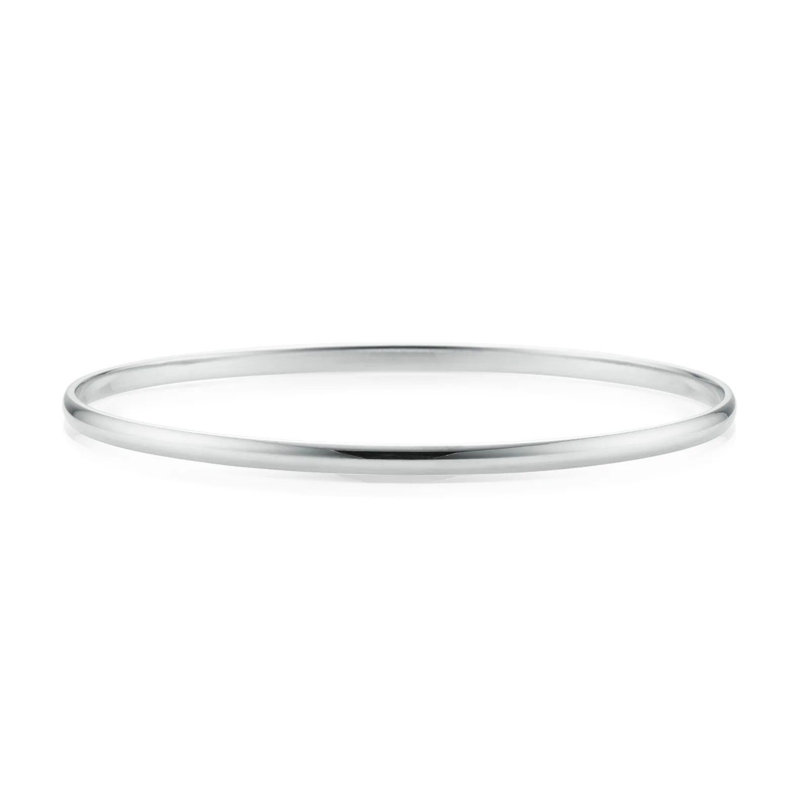 9ct White Gold 64x4mm Bangle