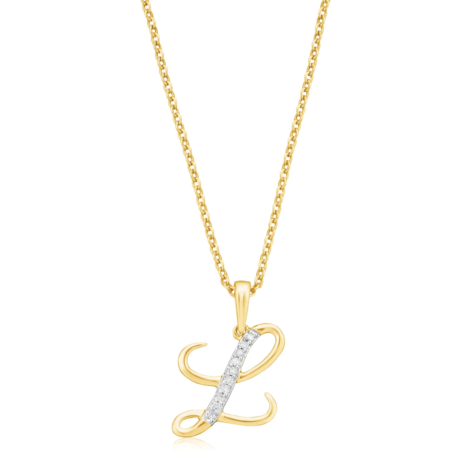 9ct Yellow Gold 0.06 Carat tw Diamond Initial Pendant - Image 3