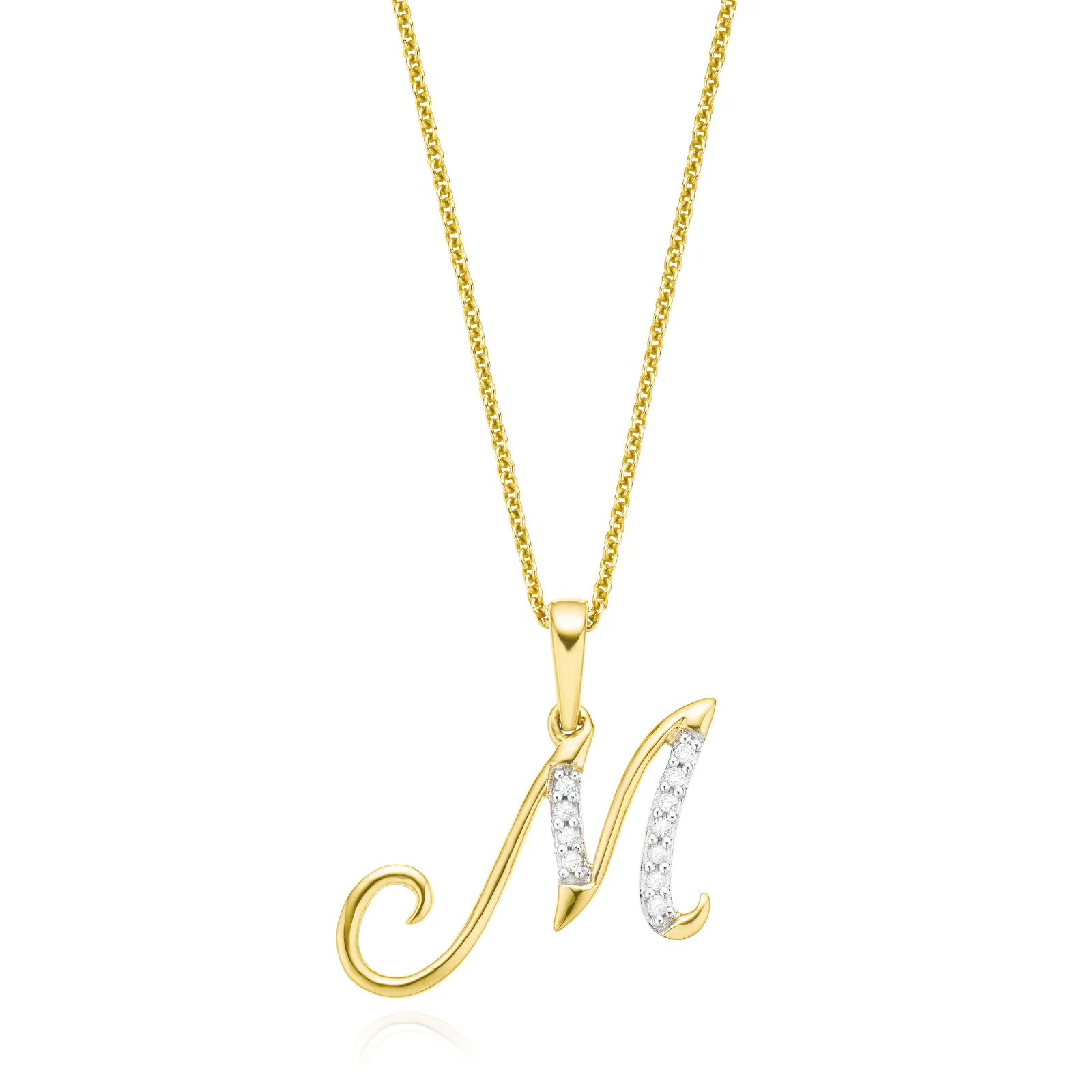 9ct Yellow Gold 0.06 Carat tw Diamond Initial Pendant - Image 4