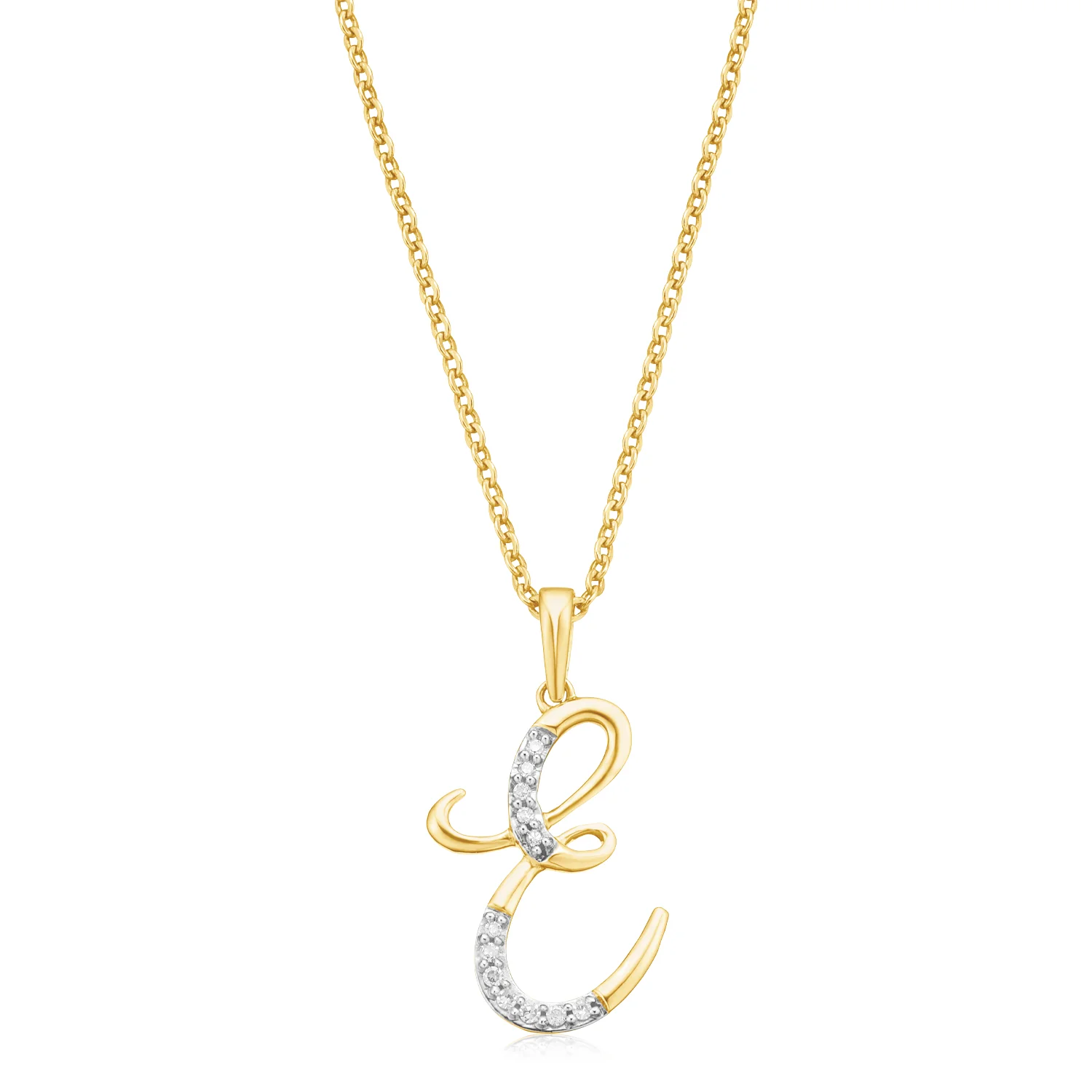 9ct Yellow Gold 0.06 Carat tw Diamond Initial Pendant - Image 5