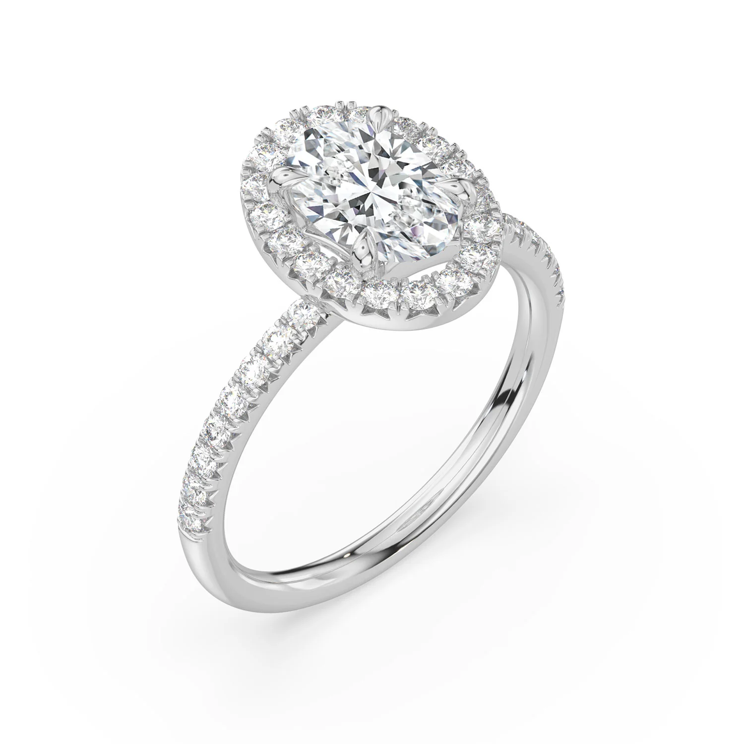Celebration 18ct White Gold with Oval & Round Cut 1.90 CARAT tw of Certified Lab Grown Diamonds Ring - Image 2