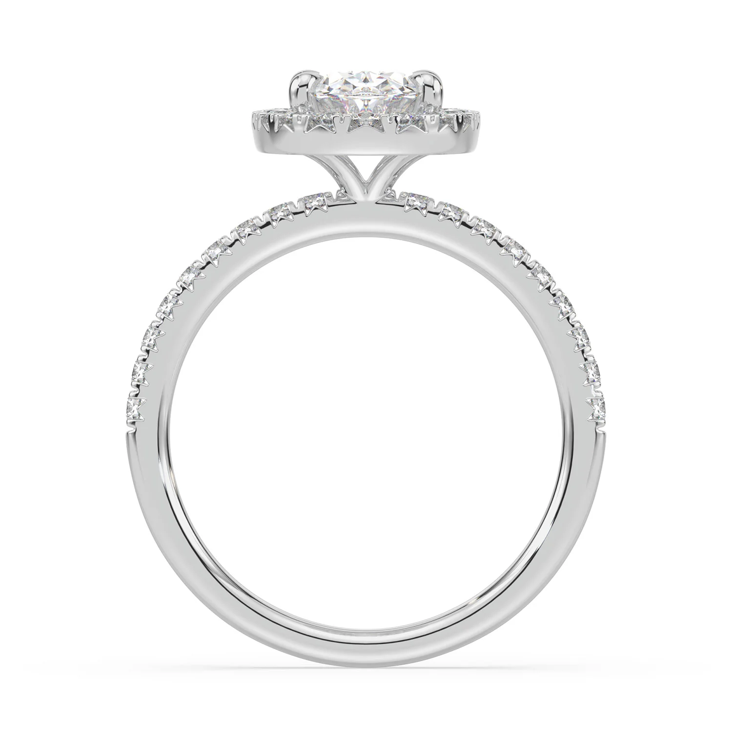 Celebration 18ct White Gold with Oval & Round Cut 1.90 CARAT tw of Certified Lab Grown Diamonds Ring - Image 3