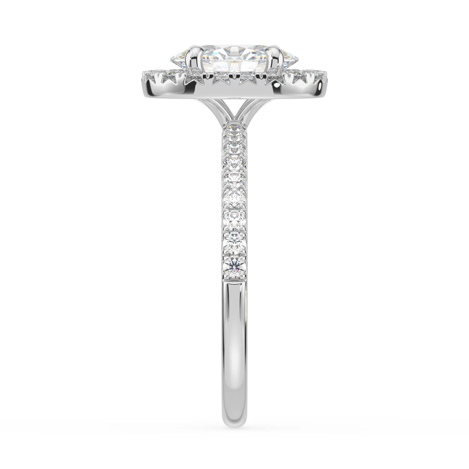 Celebration 18ct White Gold with Oval & Round Cut 1.90 CARAT tw of Certified Lab Grown Diamonds Ring - Image 4