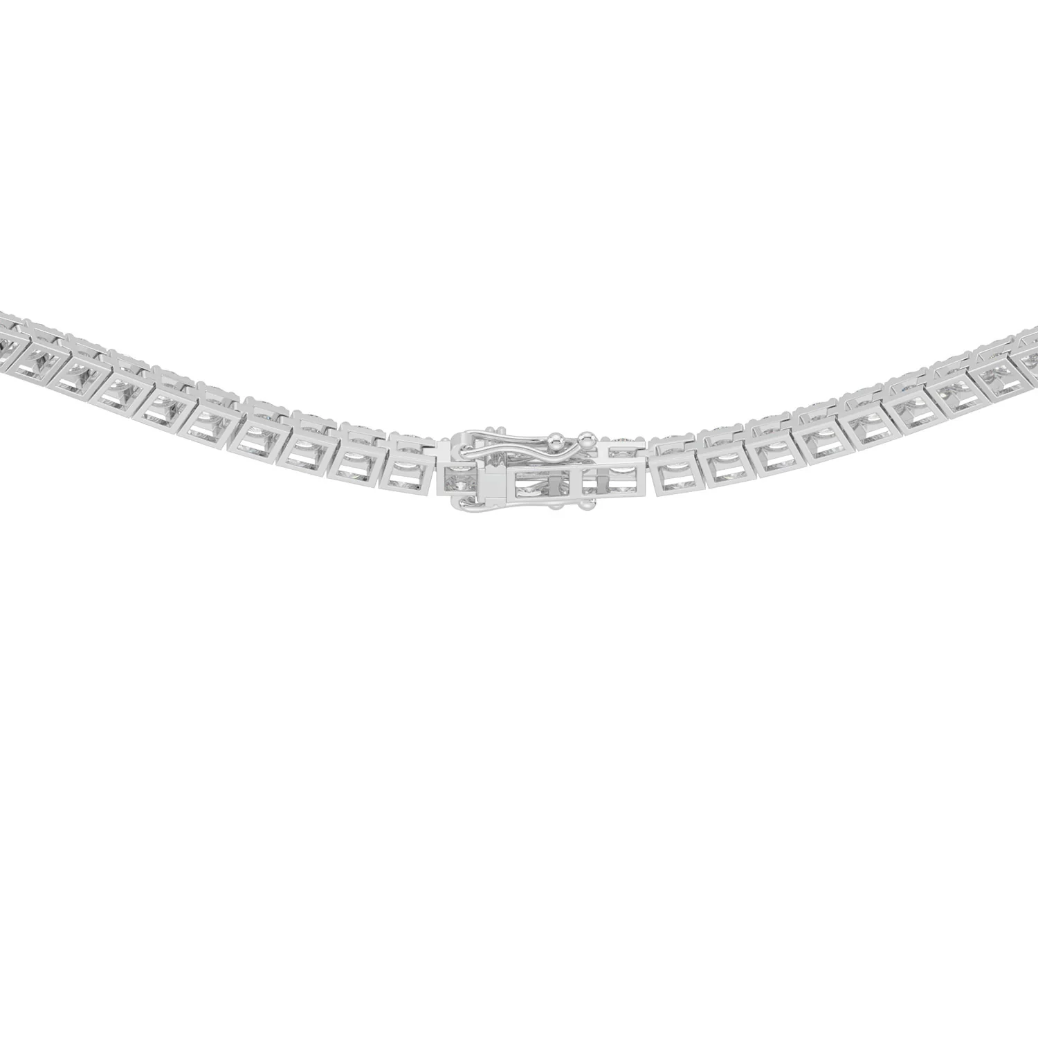 Celebration 14ct White Gold Round Cut 15 Carat tw of Lab Grown Diamonds Tennis Necklace - Image 3