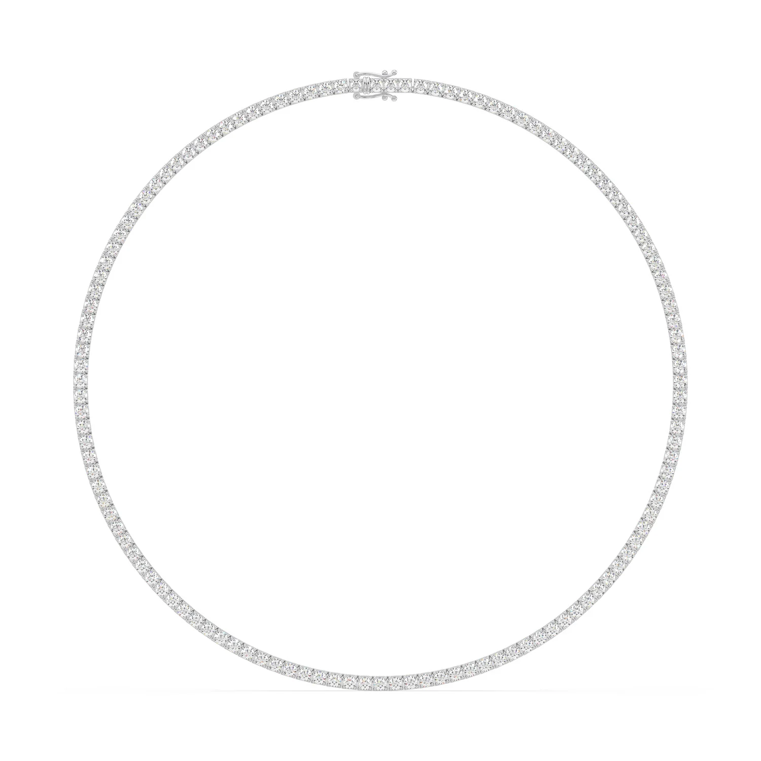 Celebration 14ct White Gold Round Cut 15 Carat tw of Lab Grown Diamonds Tennis Necklace - Image 4