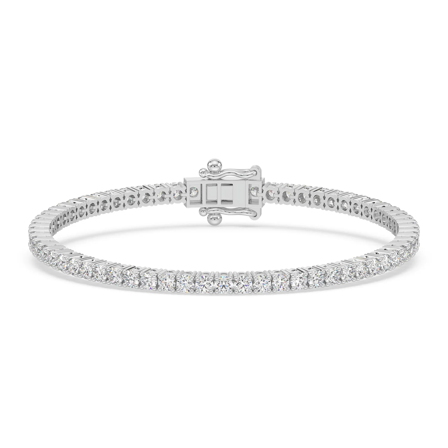 Celebration 9ct White Gold Round Cut 5.00 Carat tw of Lab Grown Diamonds Tennis Bracelet