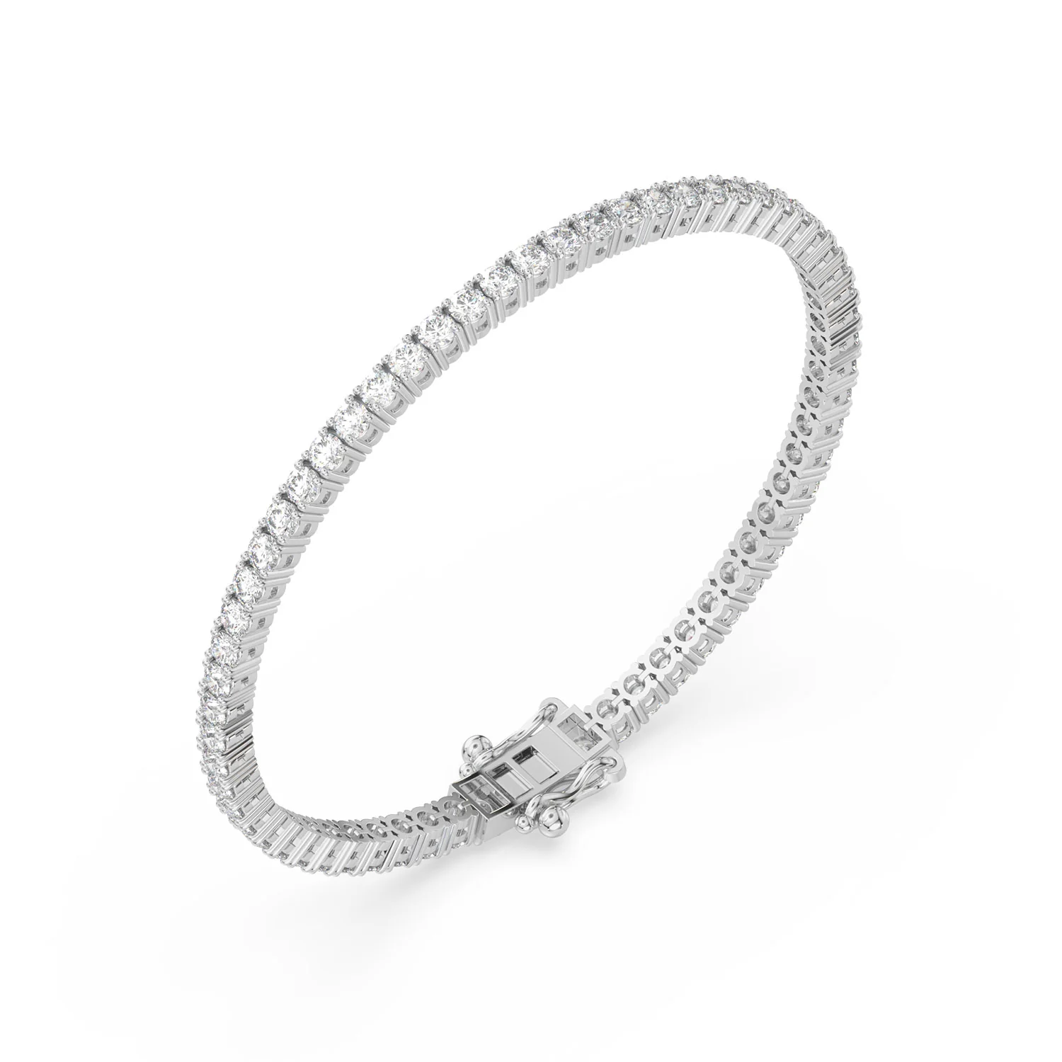 Celebration 9ct White Gold Round Cut 5.00 Carat tw of Lab Grown Diamonds Tennis Bracelet - Image 3