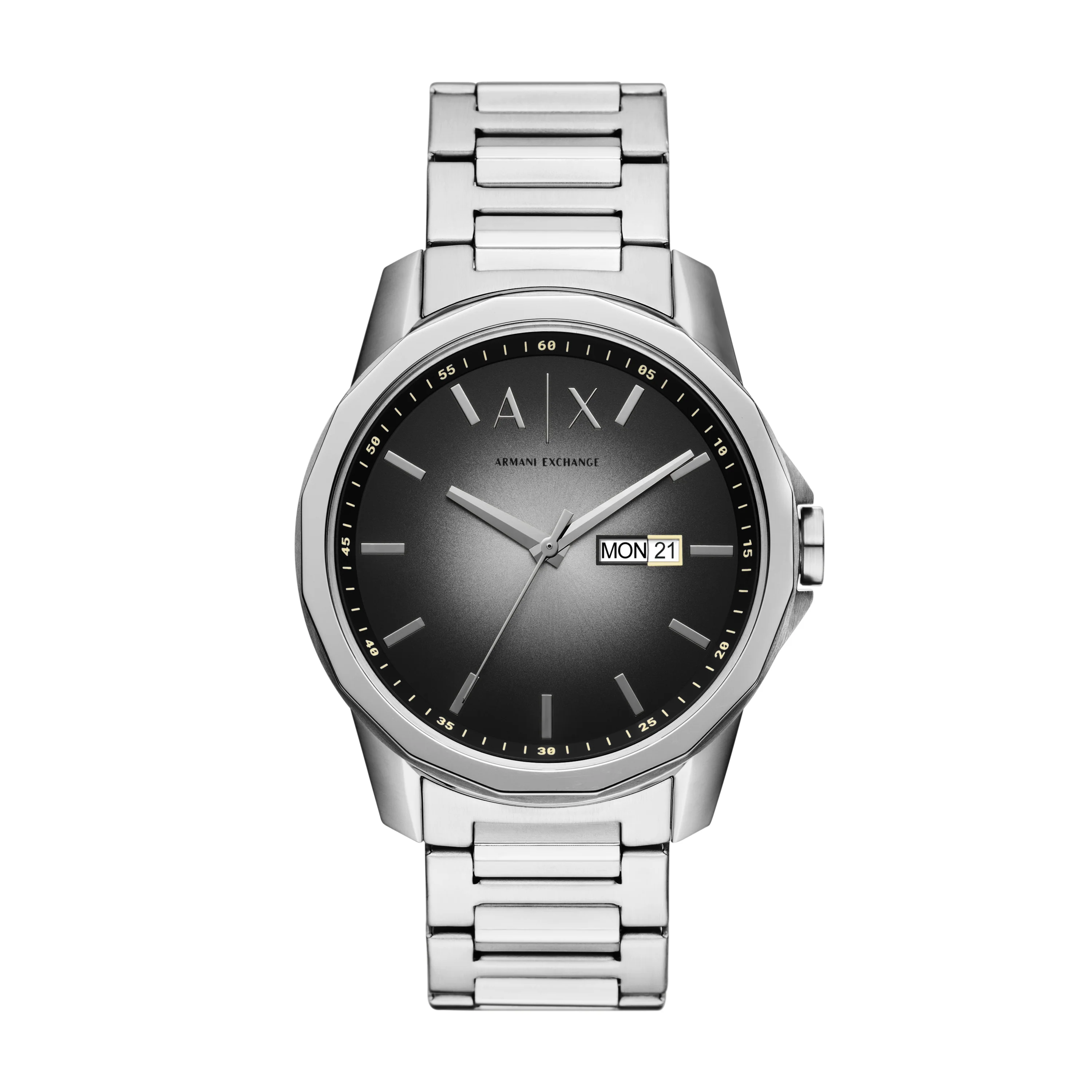 Armani Exchange Three-Hand Day-Date Stainless Steel Watch AX1764