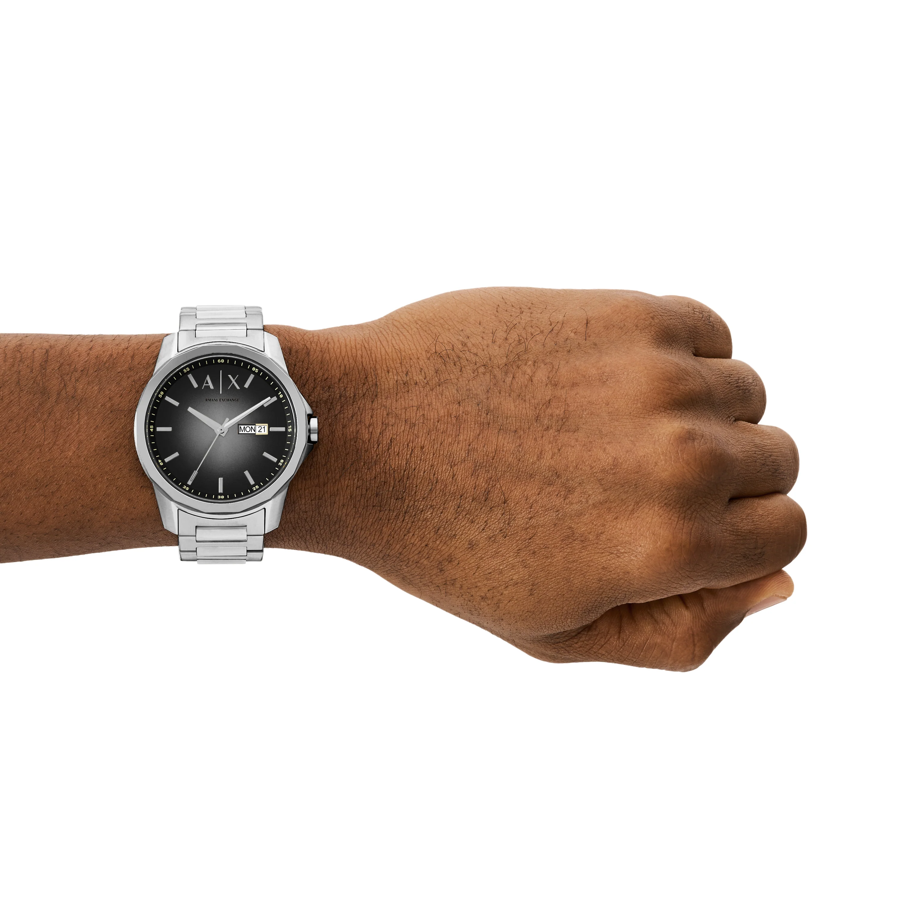 Armani Exchange Three-Hand Day-Date Stainless Steel Watch AX1764 - Image 5