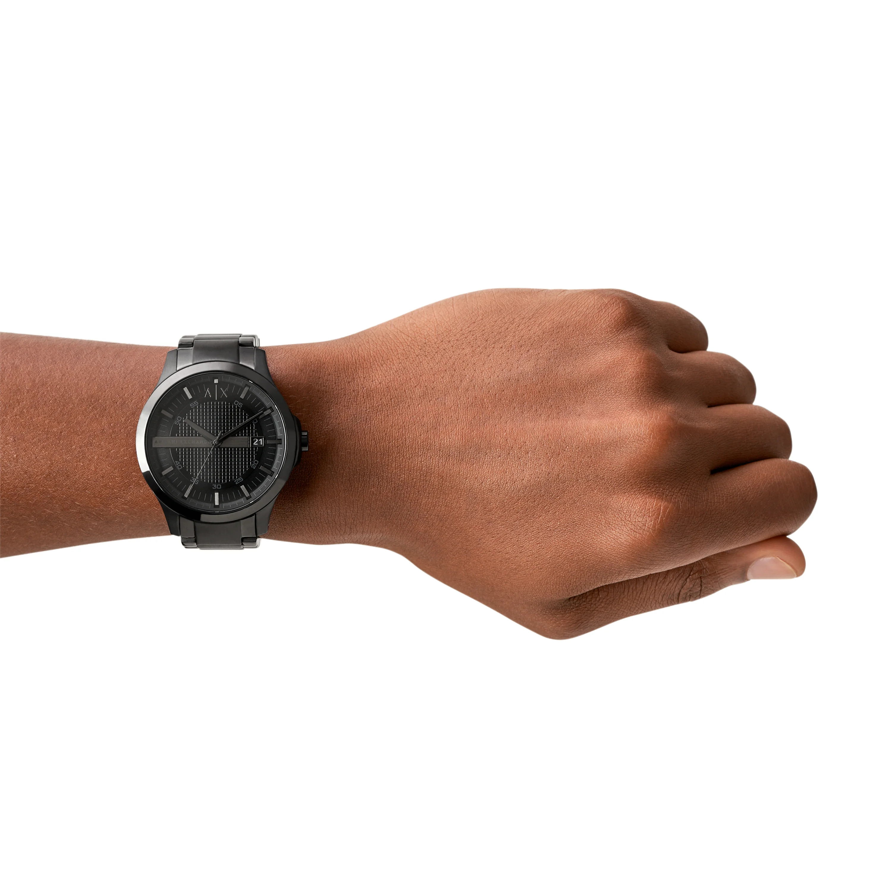 Armani Exchange Three-Hand Date Black Stainless Steel Watch AX2104 - Image 3