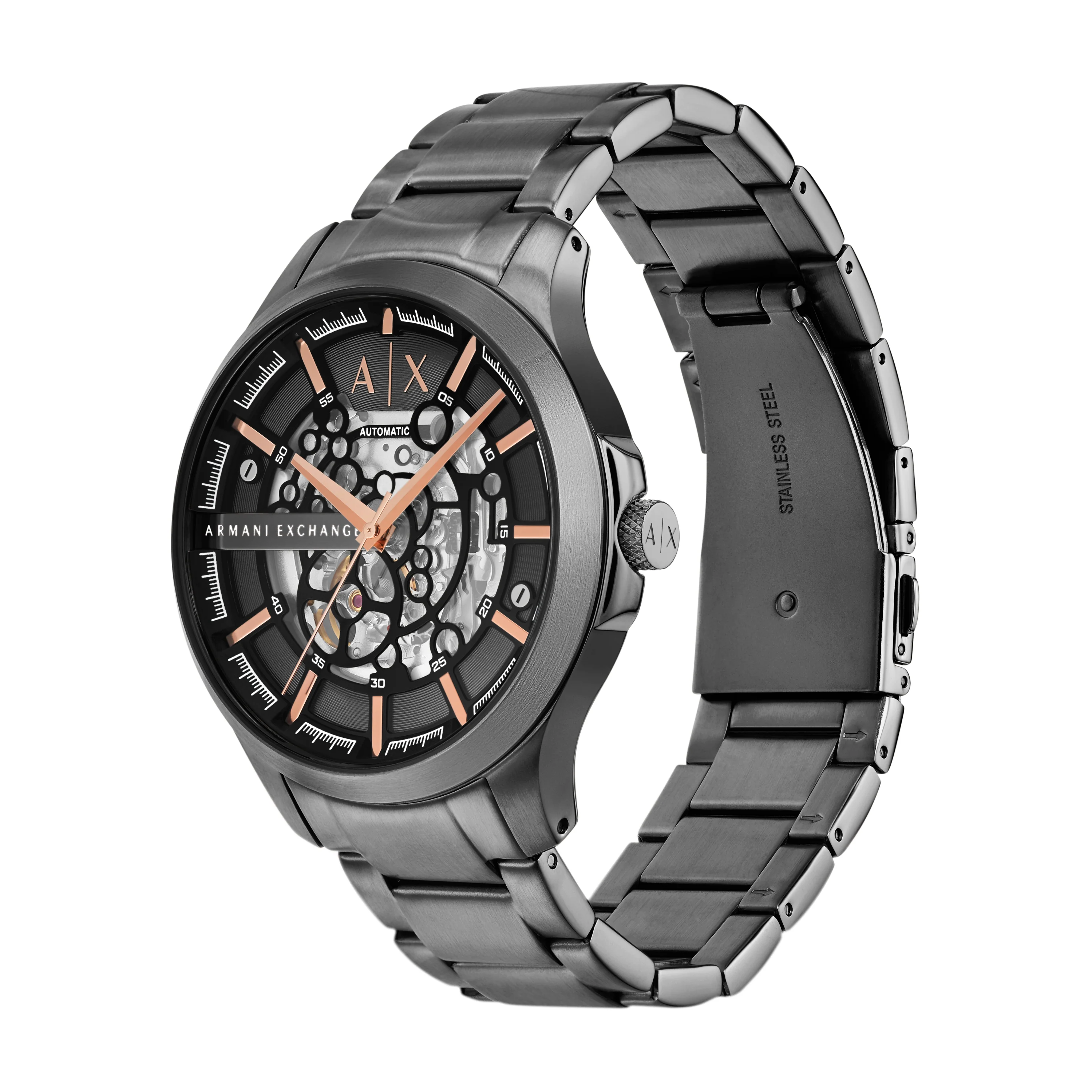 Armani Exchange Automatic Gunmetal Stainless Steel Watch AX2458 - Image 4