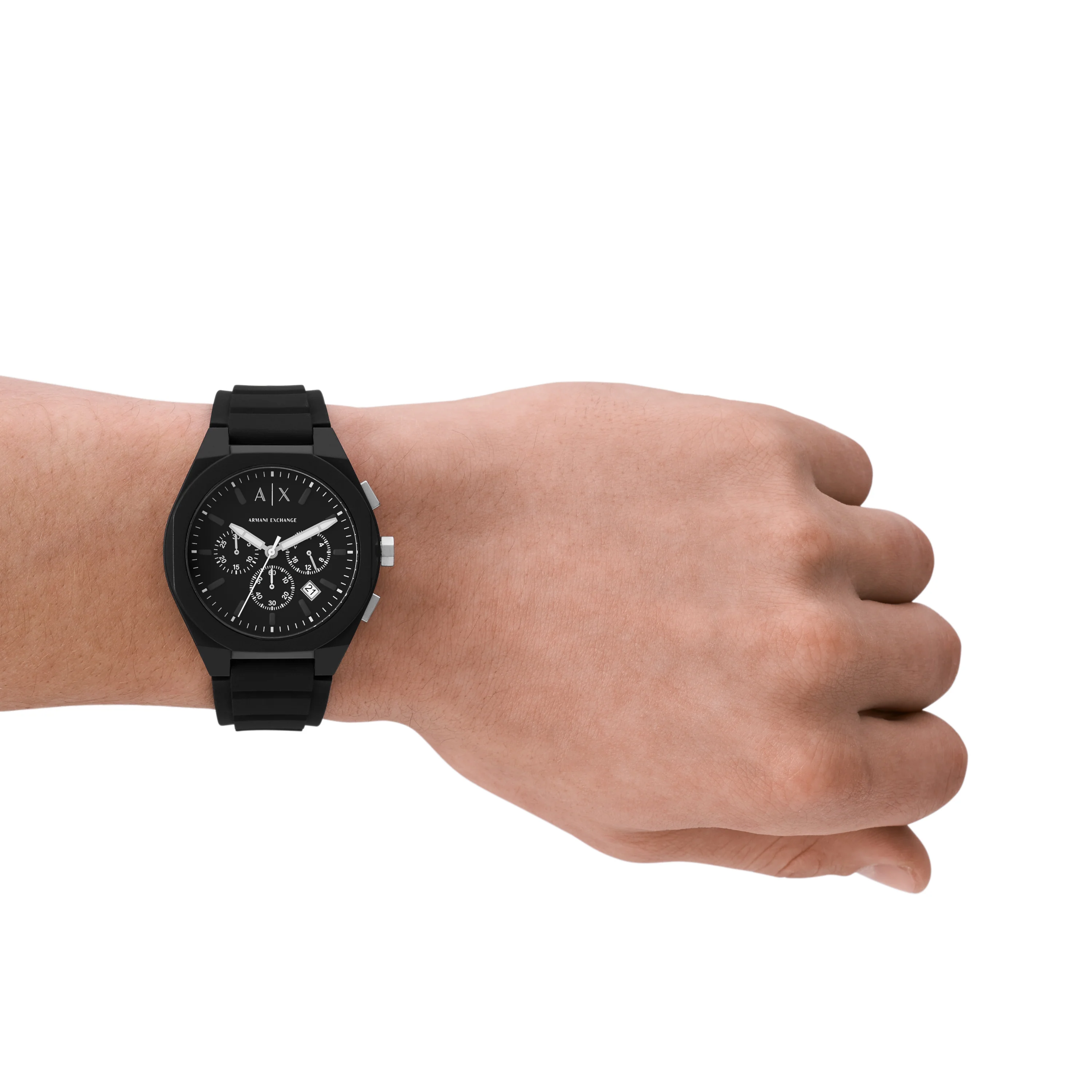 Armani Exchange Chronograph Black Silicone Watch AX4161 - Image 5