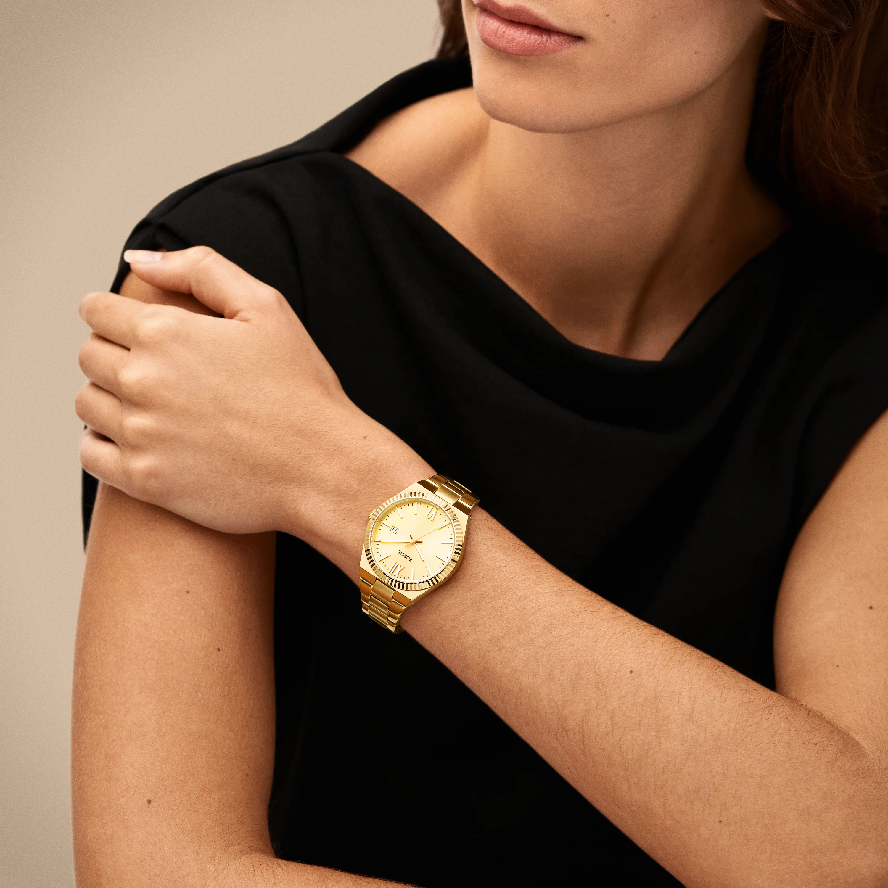 Fossil Scarlette Three-Hand Date Gold-Tone Stainless Steel Watch ES5299 - Image 4