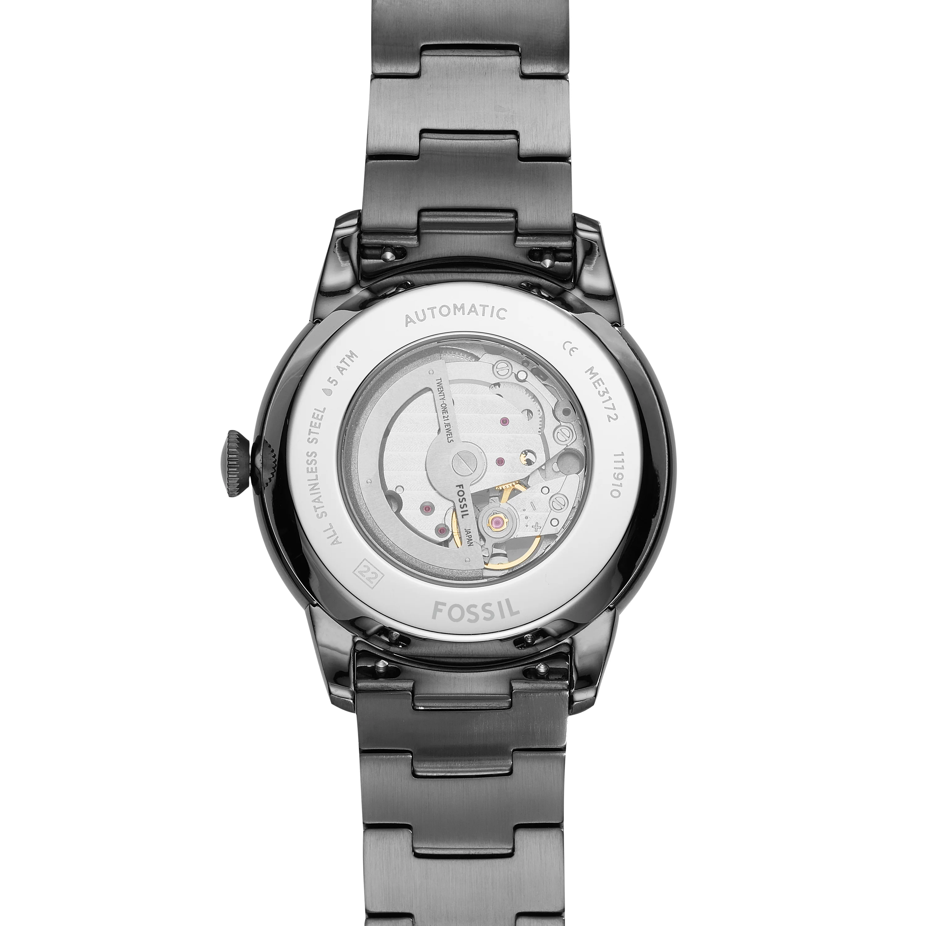 Fossil Townsman Automatic Smoke Stainless Steel Watch ME3172 - Image 3