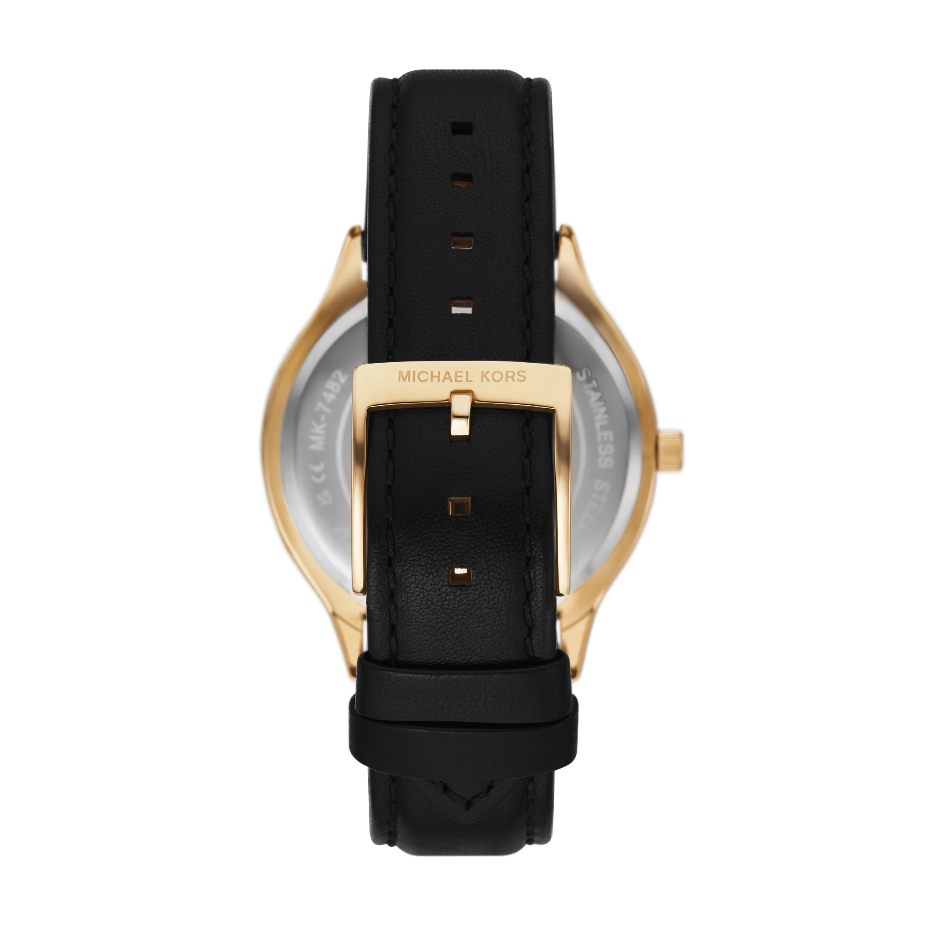 Michael Kors Slim Runway Three-Hand Black Leather Watch MK7482 - Image 3