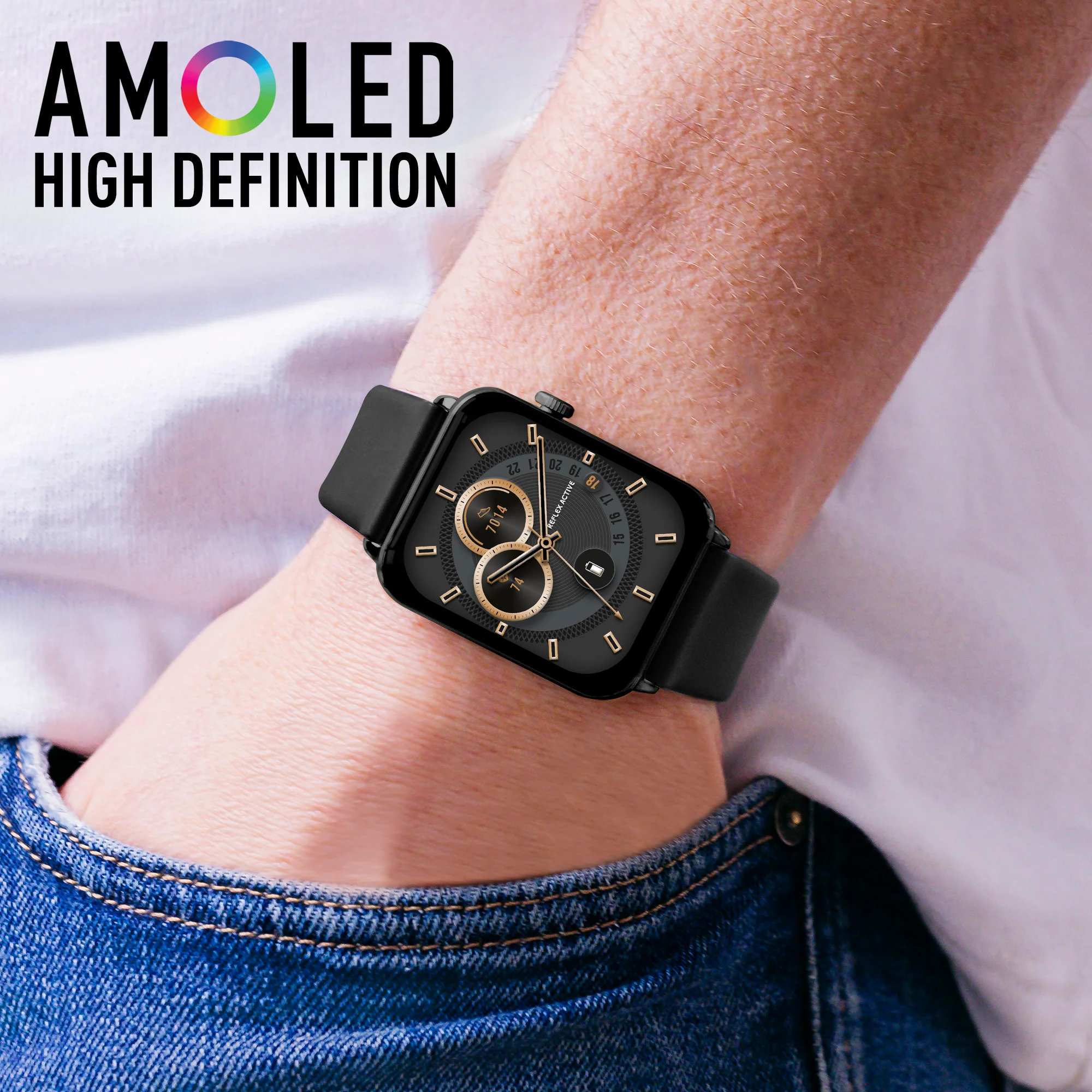 Reflex Active Series 30 Amoled Black Smart Watch RA30-2186 - Image 2