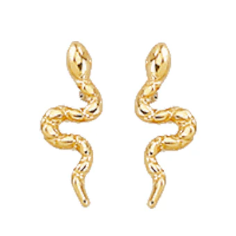 9ct Yellow Gold Snake Stud Earrings