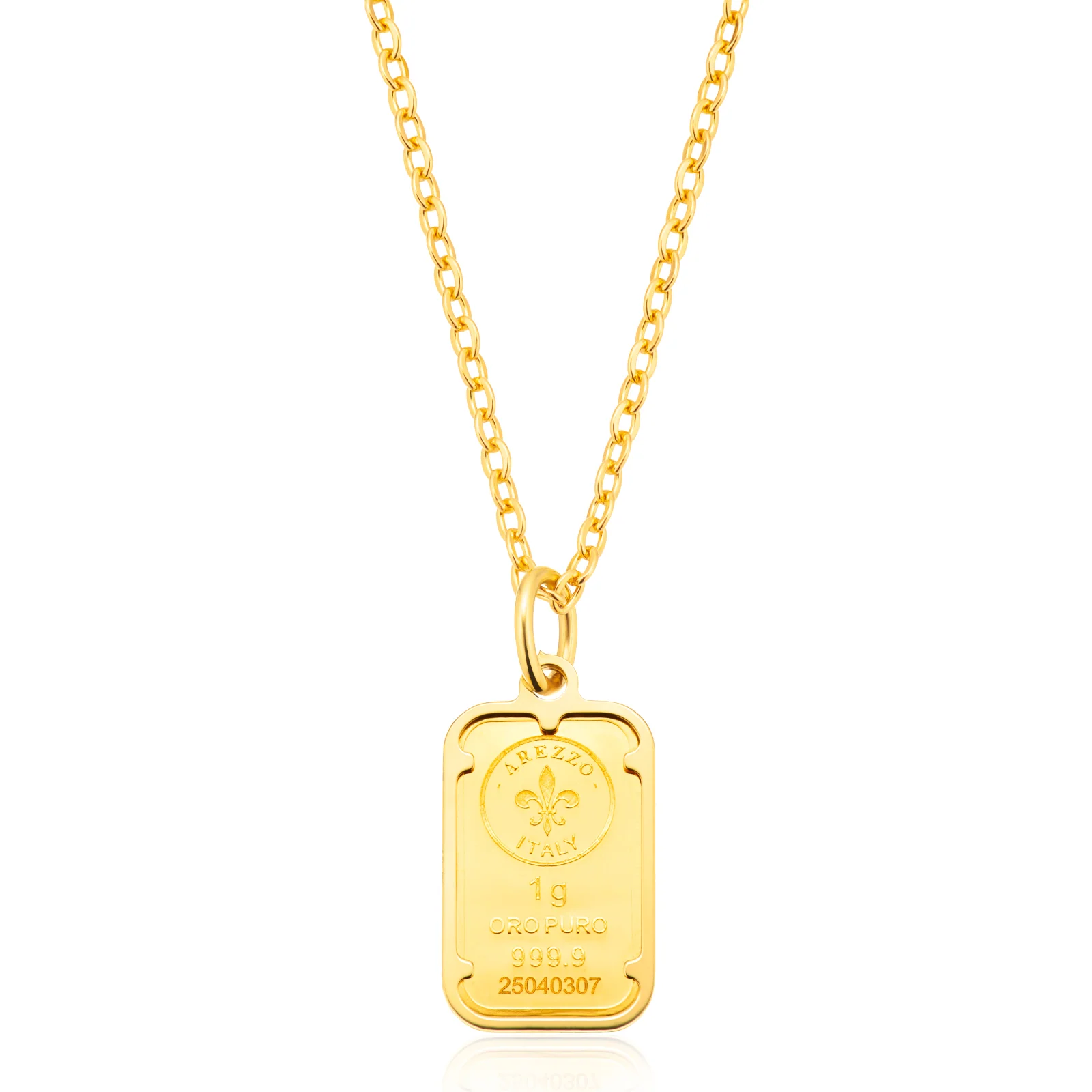 9ct Yellow Gold Frame & Bale in a 24ct Ingot Bar Pendant