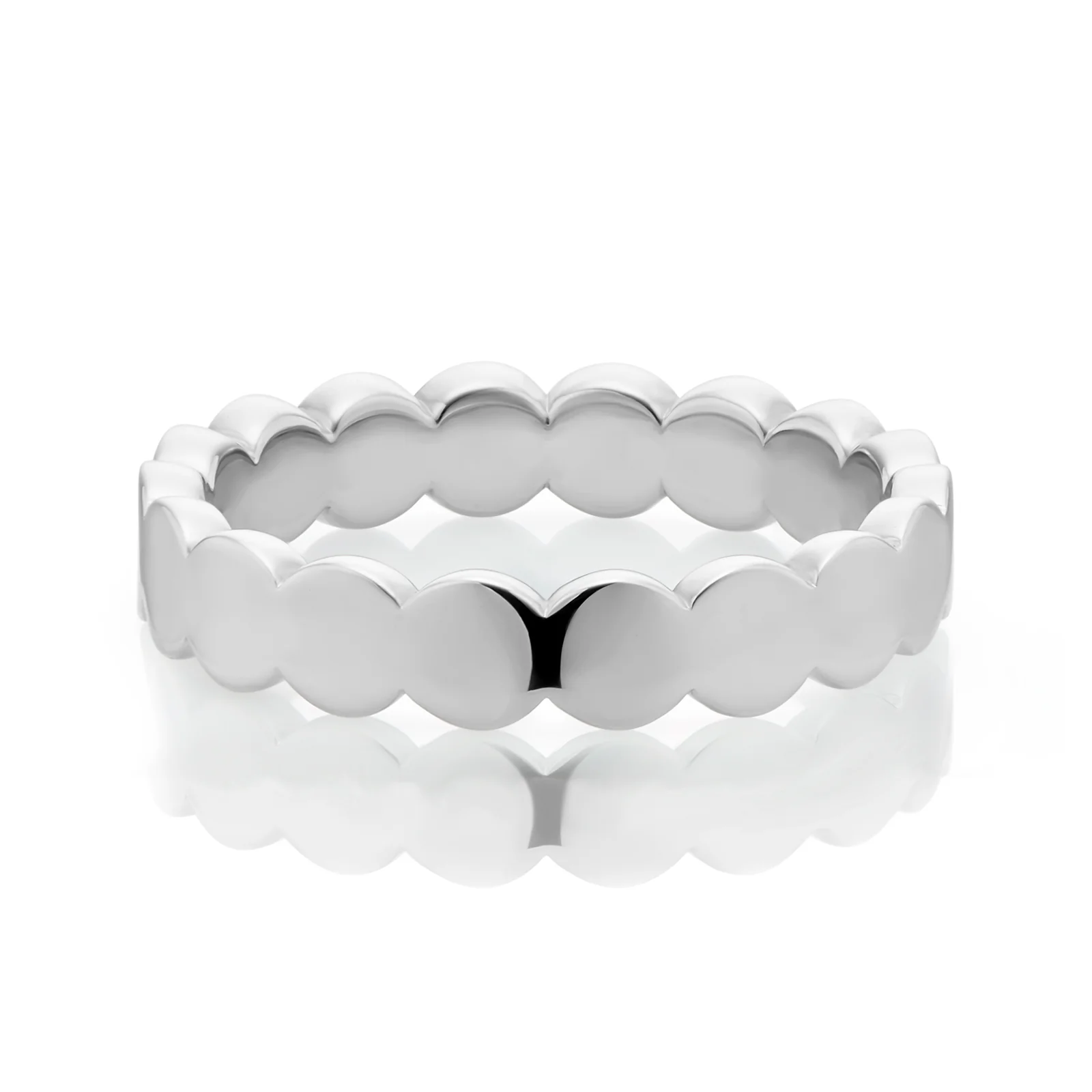 Sterling Silver Flat Bead Band Ring