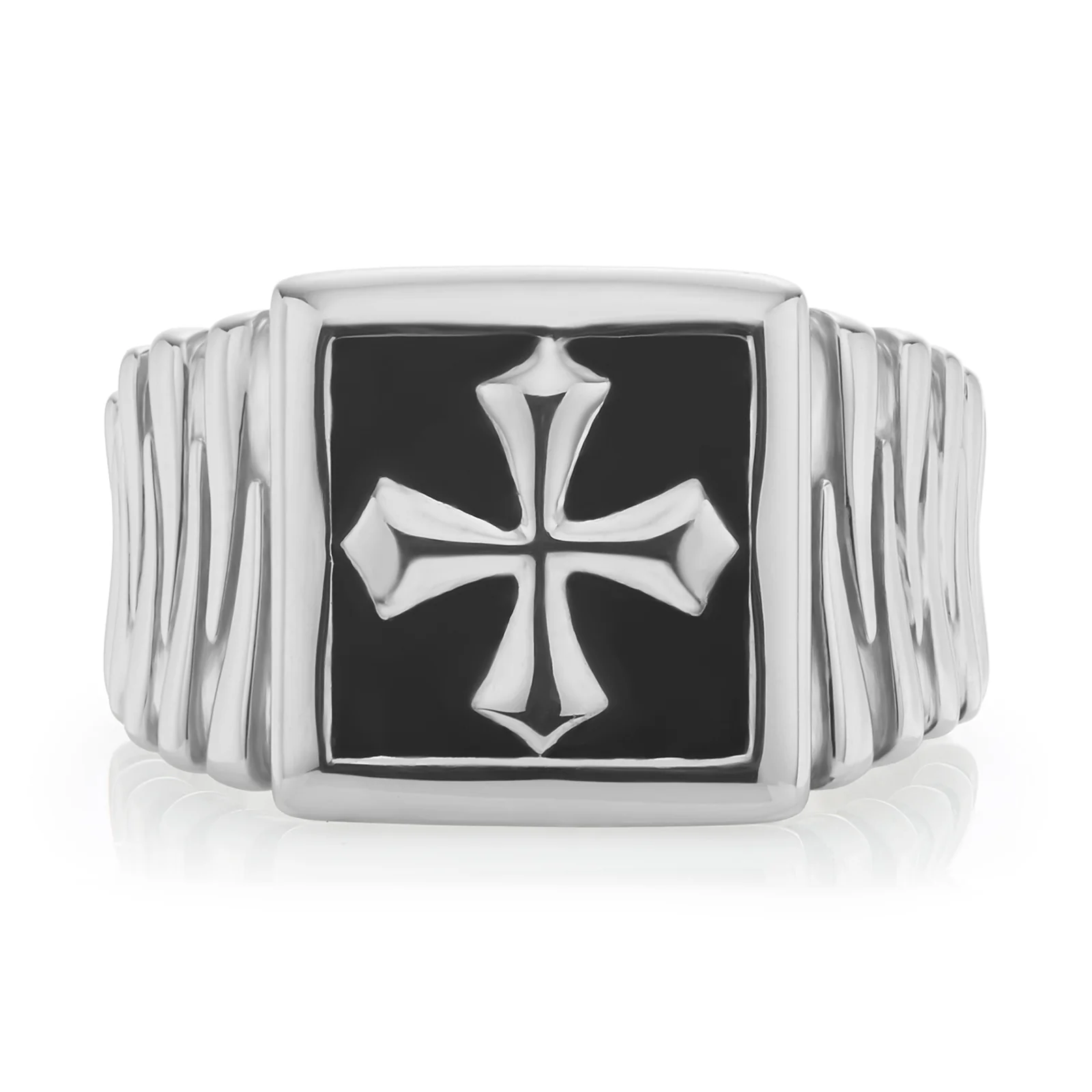 Sterling Silver Cross Signet Ring