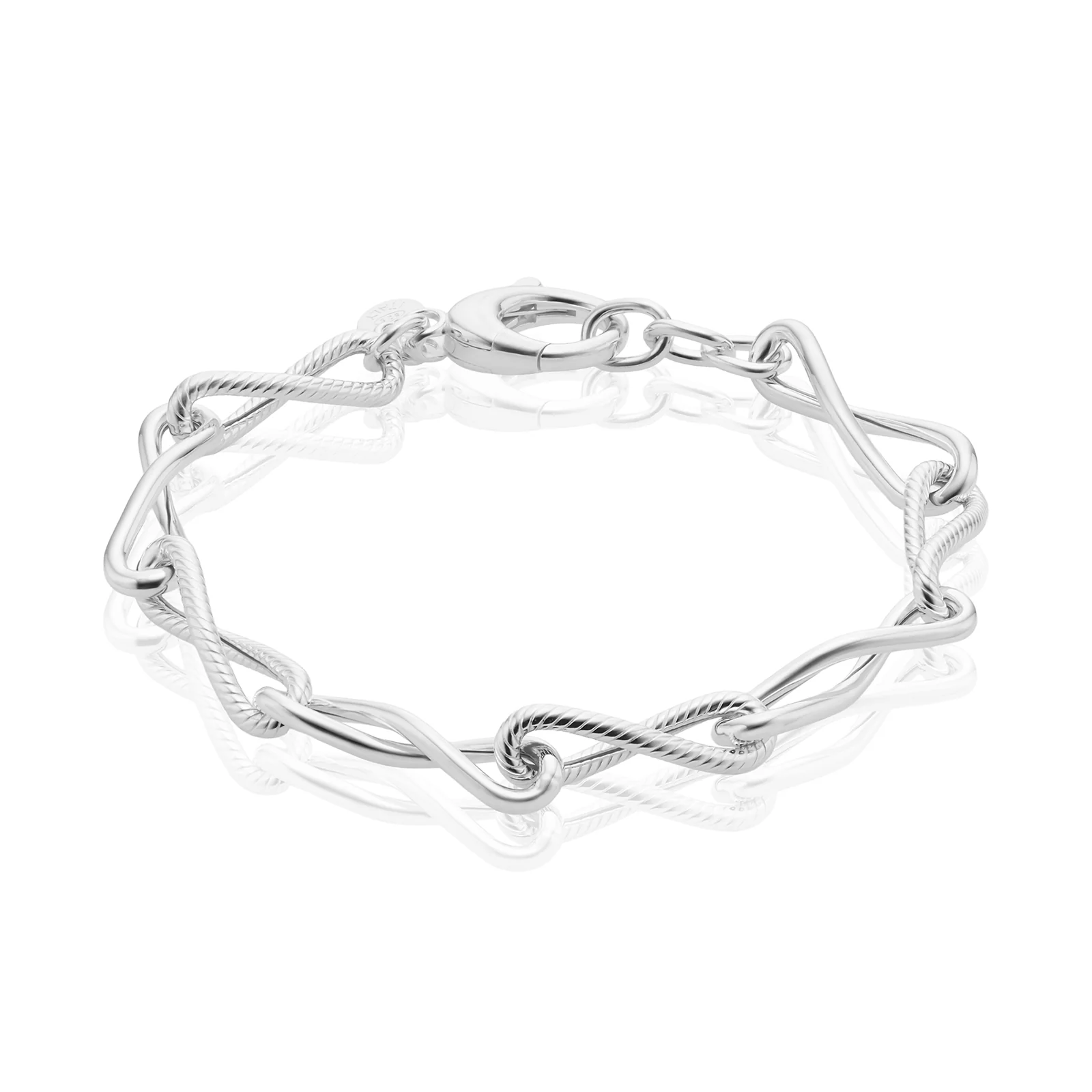 Sterling Silver 19cm Infinity Link Bracelet