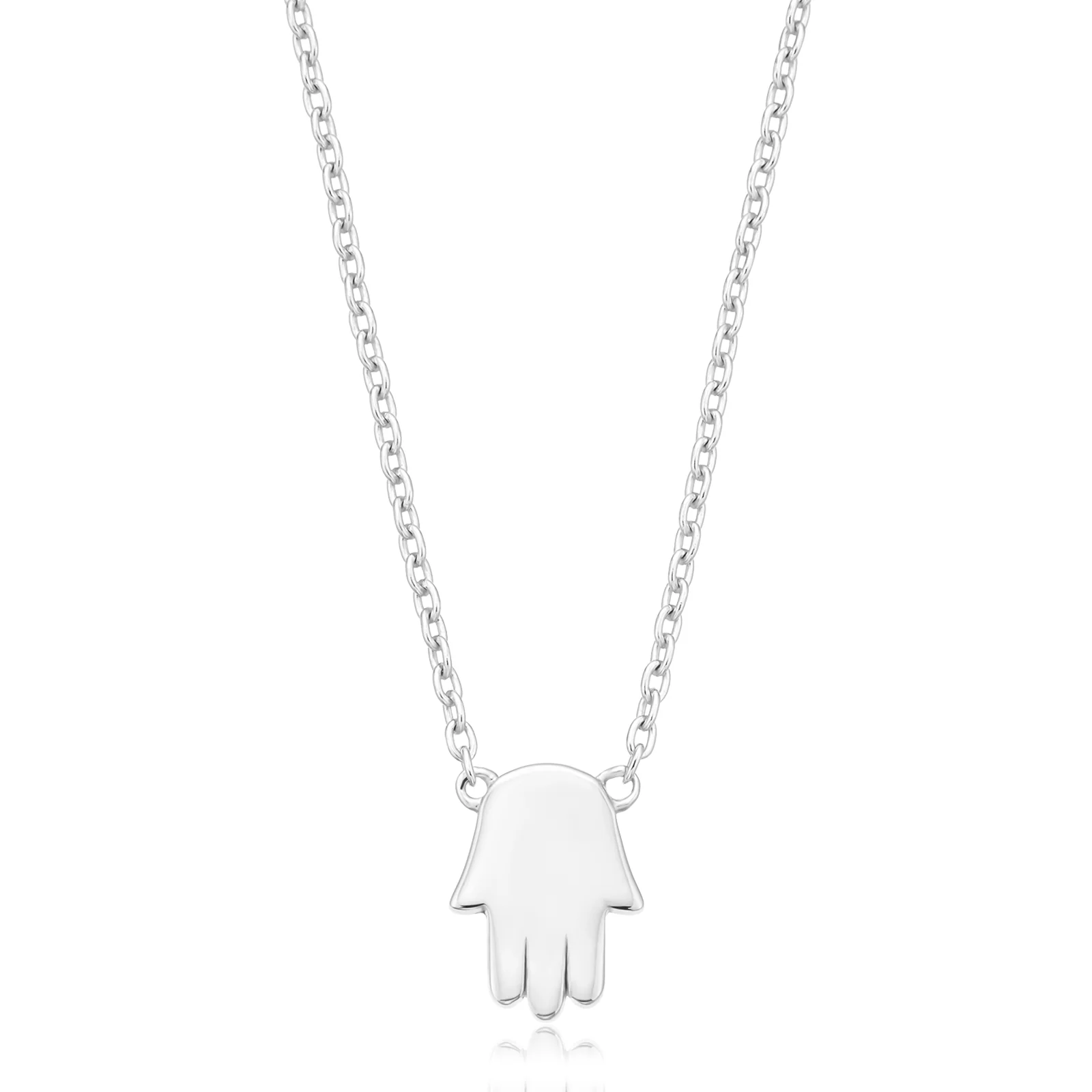 Sterling Silver 45cm Hand Of Fatima Necklace