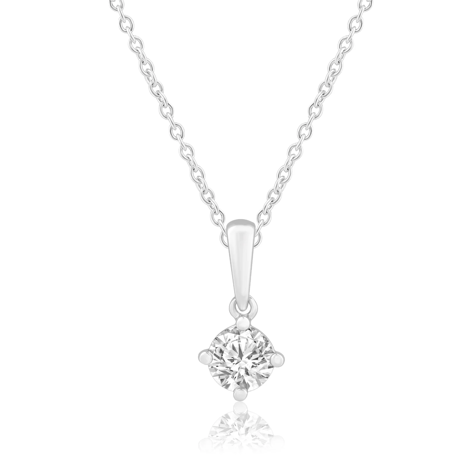 Celebration Sterling Silver Round Cut 0.25 Carat Lab Grown Diamond Pendant