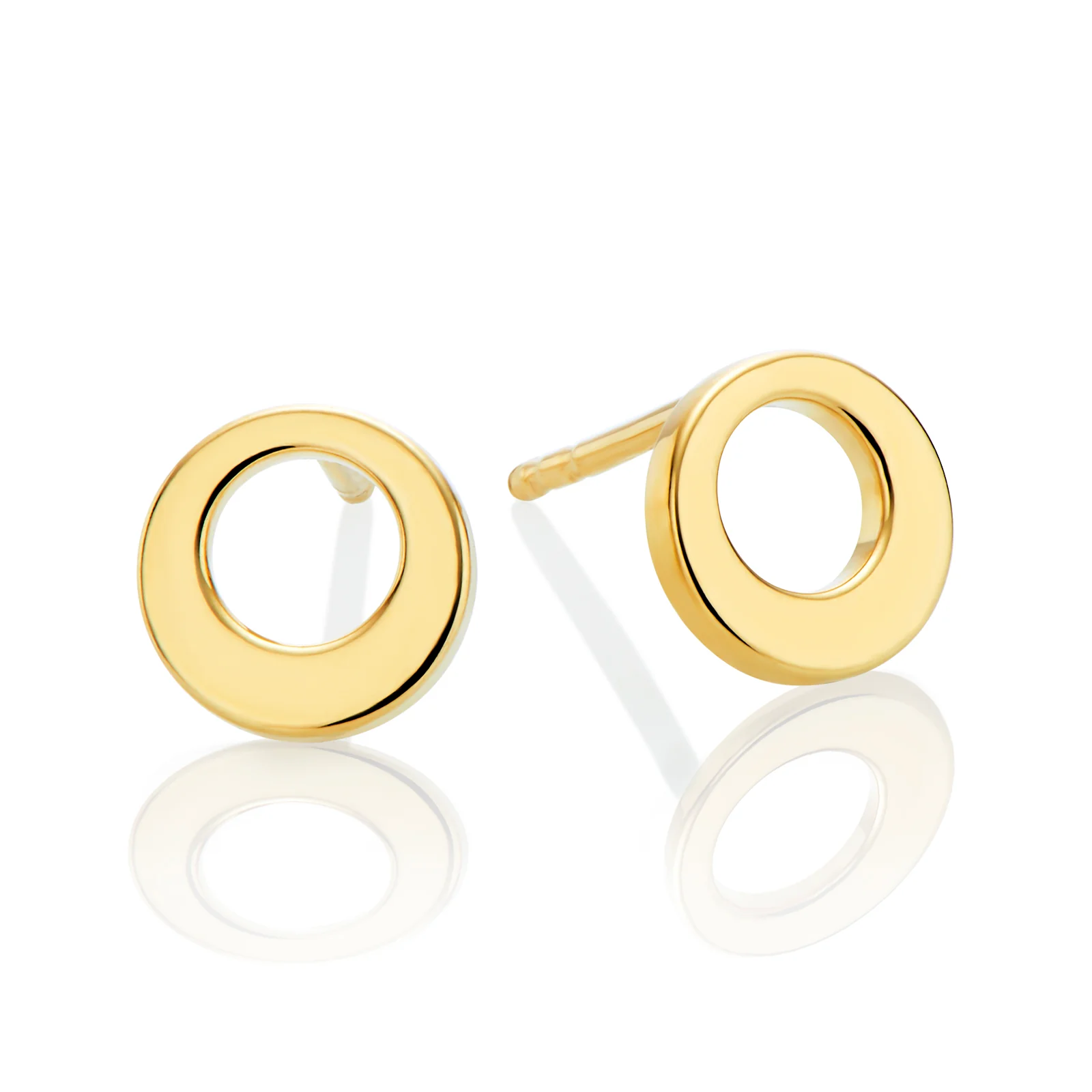 9ct Yellow Gold 7mm Circle Stud Earrings