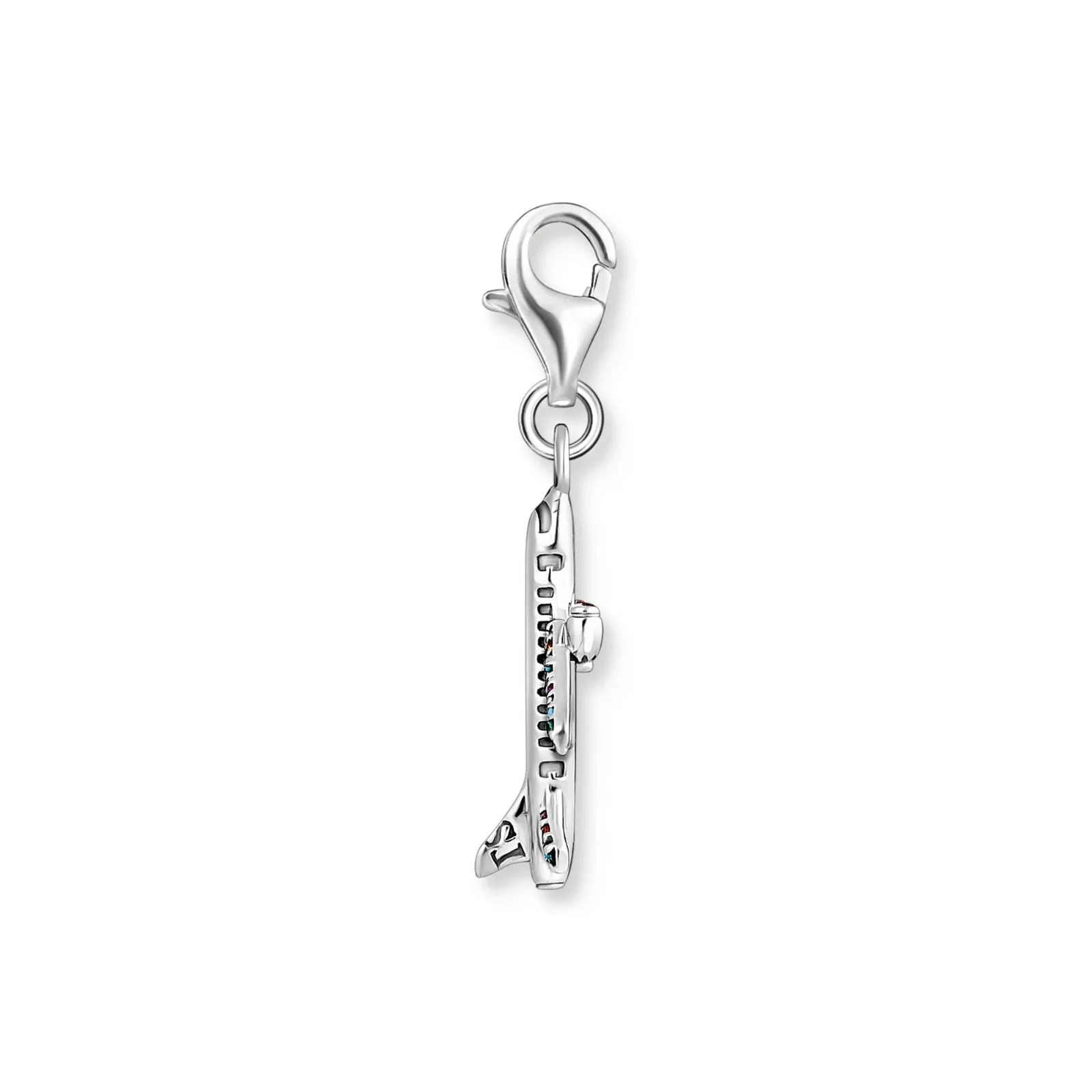 THOMAS SABO Charm Pendant Aeroplane Multicoloured Stones - Image 2