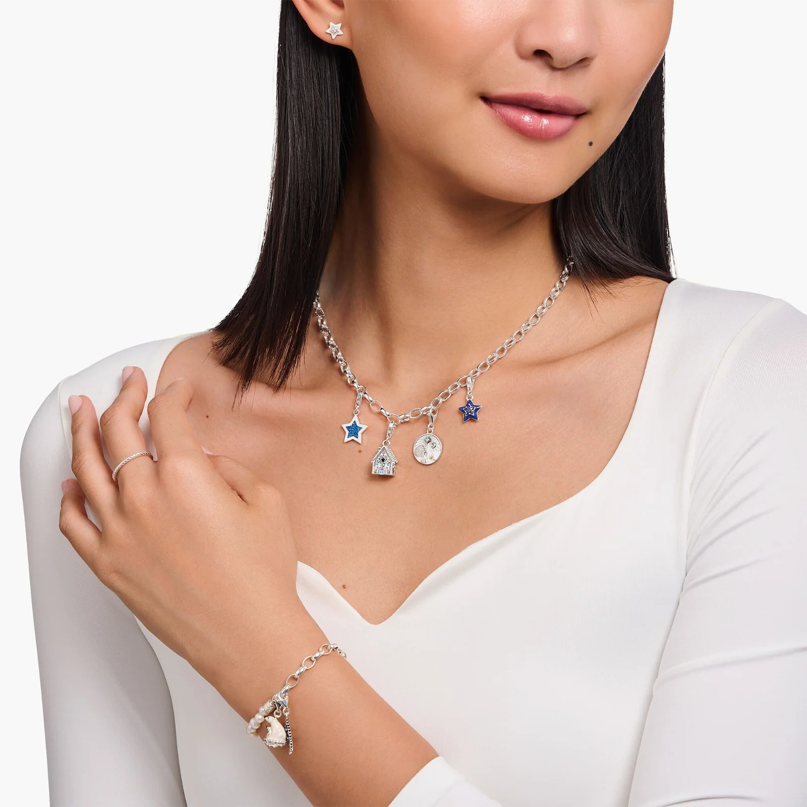 THOMAS SABO Silver Star Charm With Dark Blue Glitter - Image 2