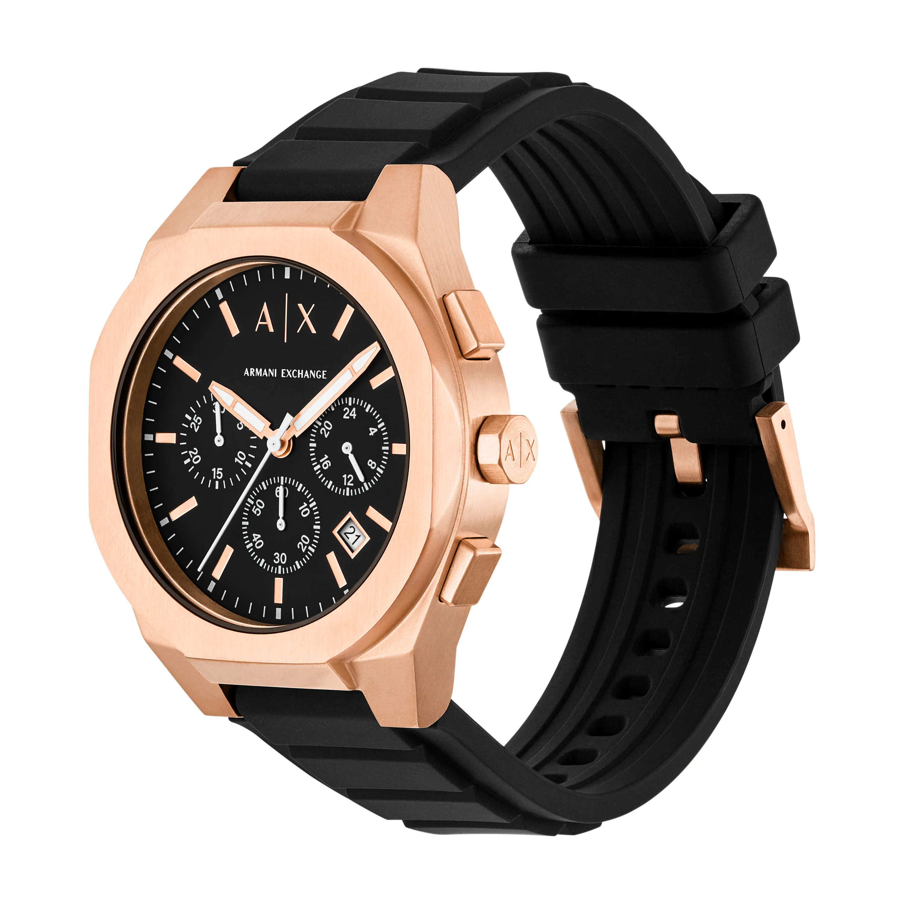 Armani Exchange Sync Chronograph Black Silicone Watch AX4190 - Image 2