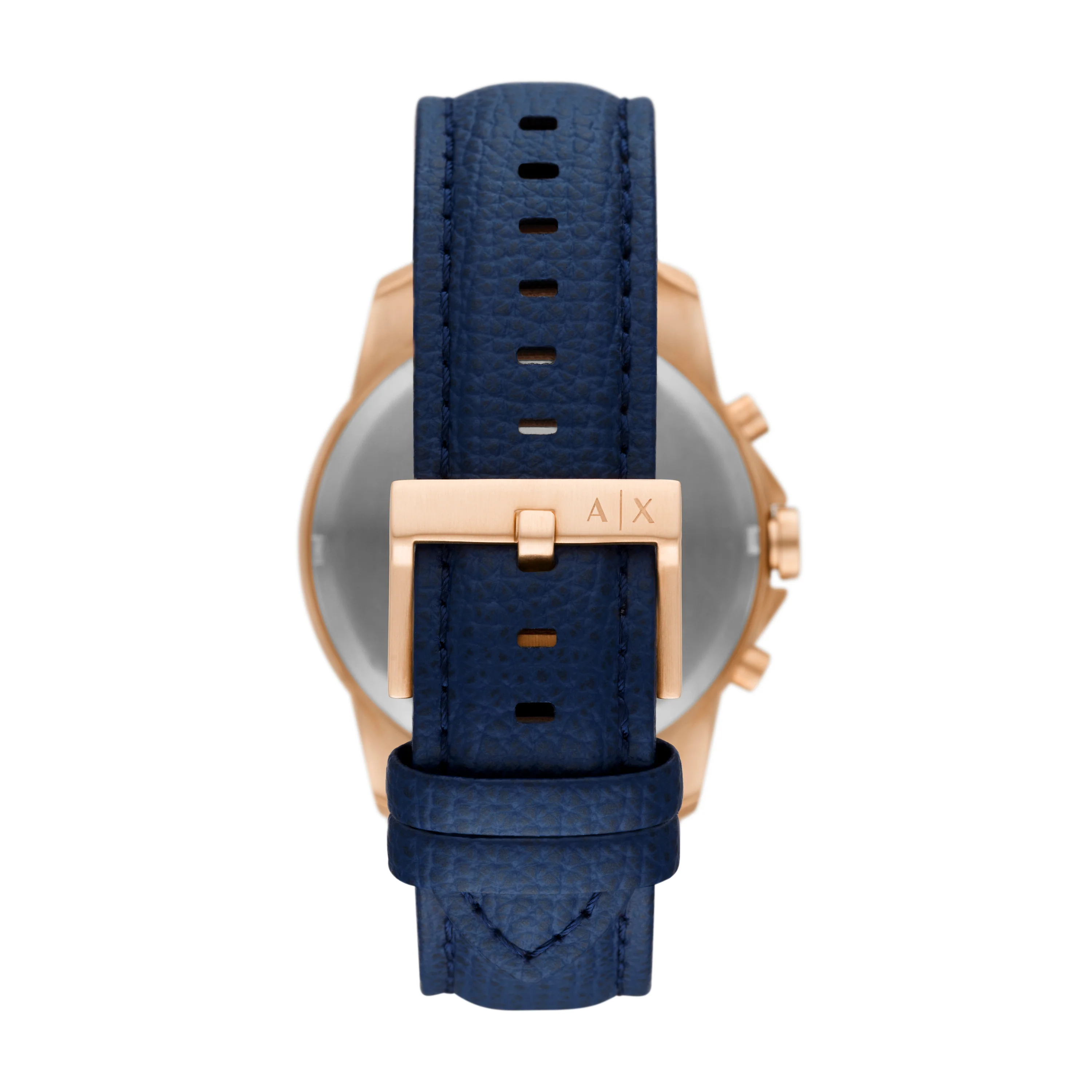 Armani Exchange Blue Leather Gold Watch AX1723 - Image 4