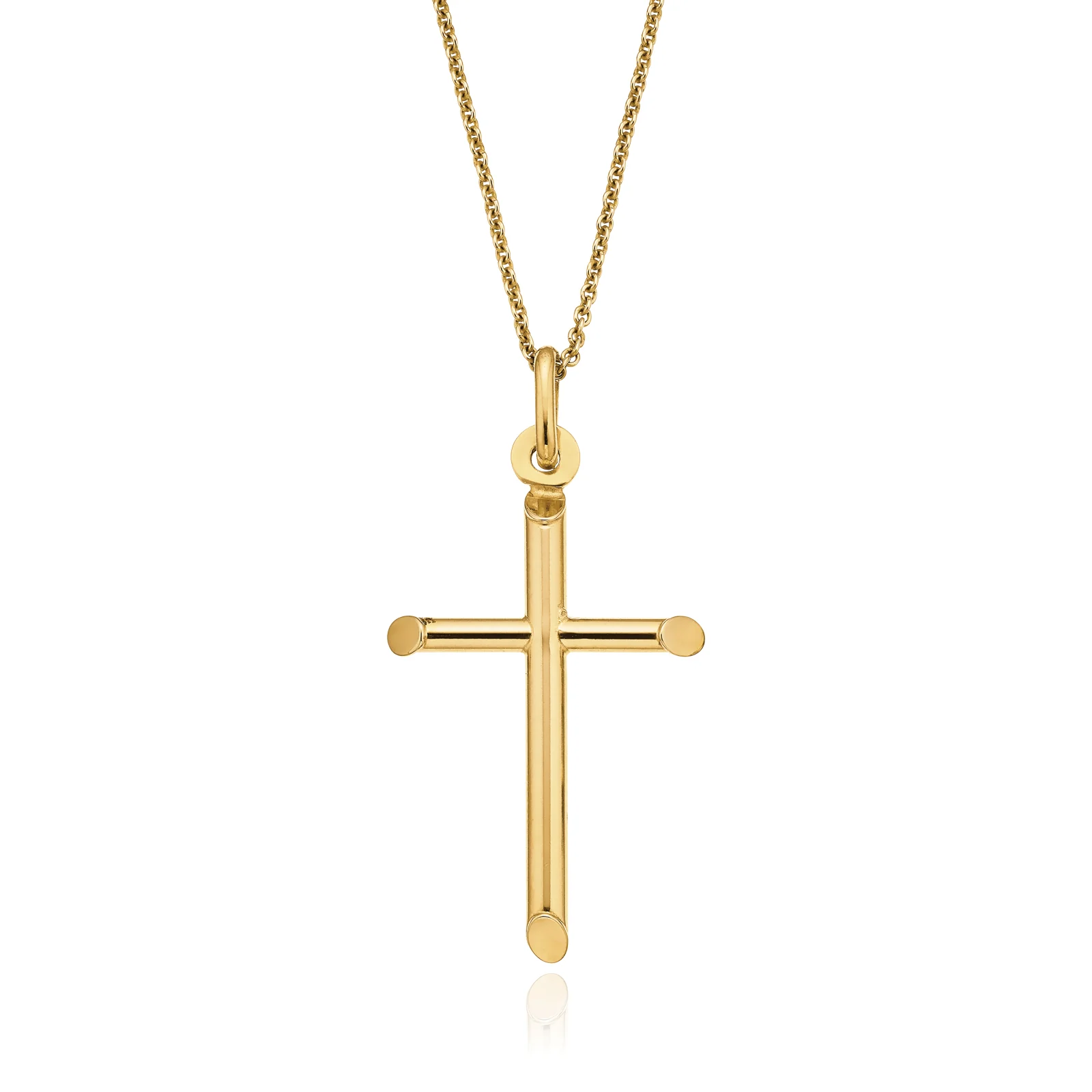 9ct Yellow Gold 26mm Polished Cross Pendant