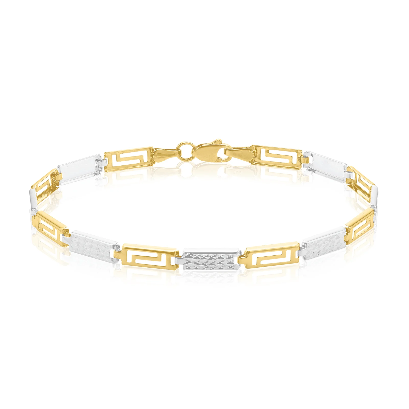 9ct Two Tone Gold 19cm Bracelet