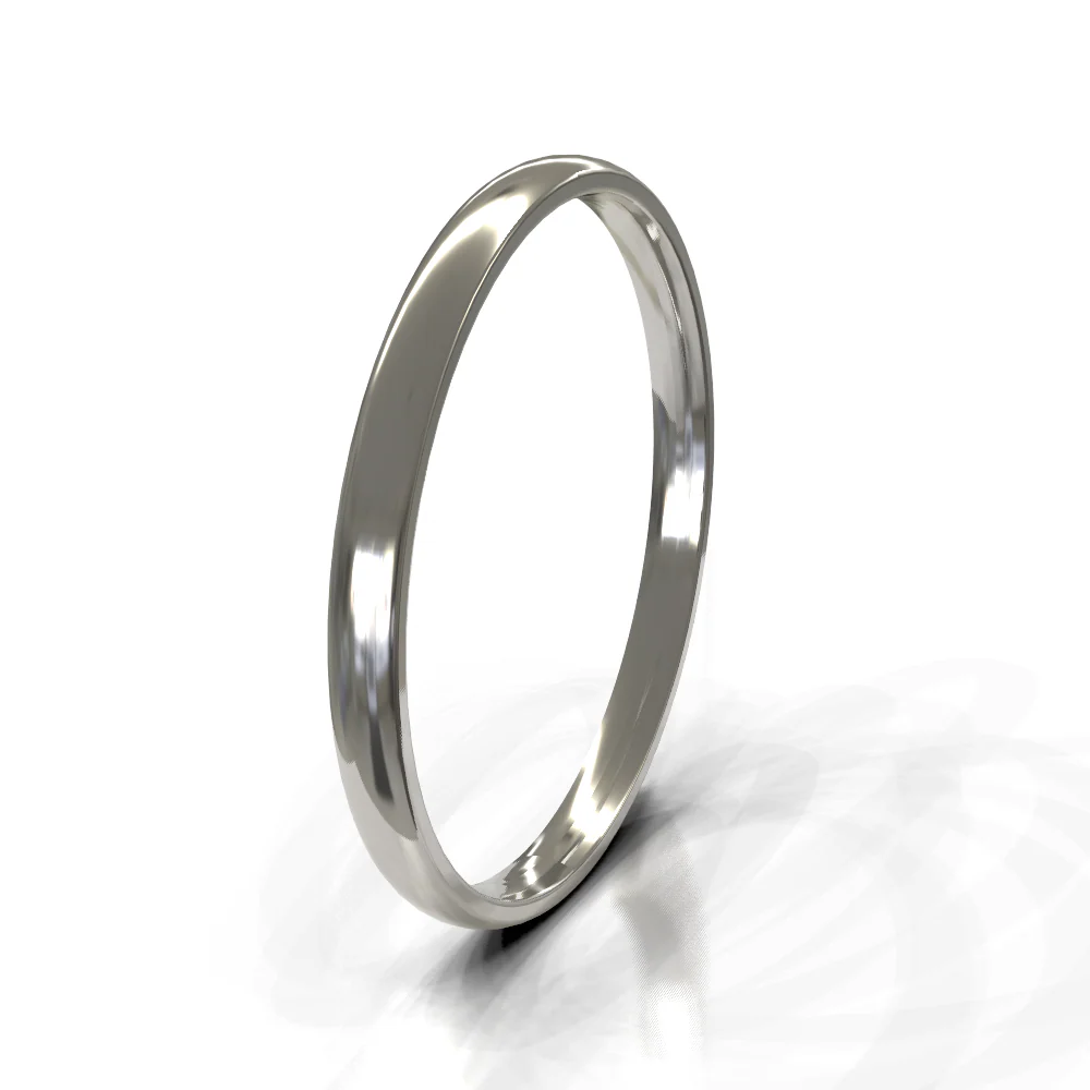 9ct White Gold 2.5mm Plain Band