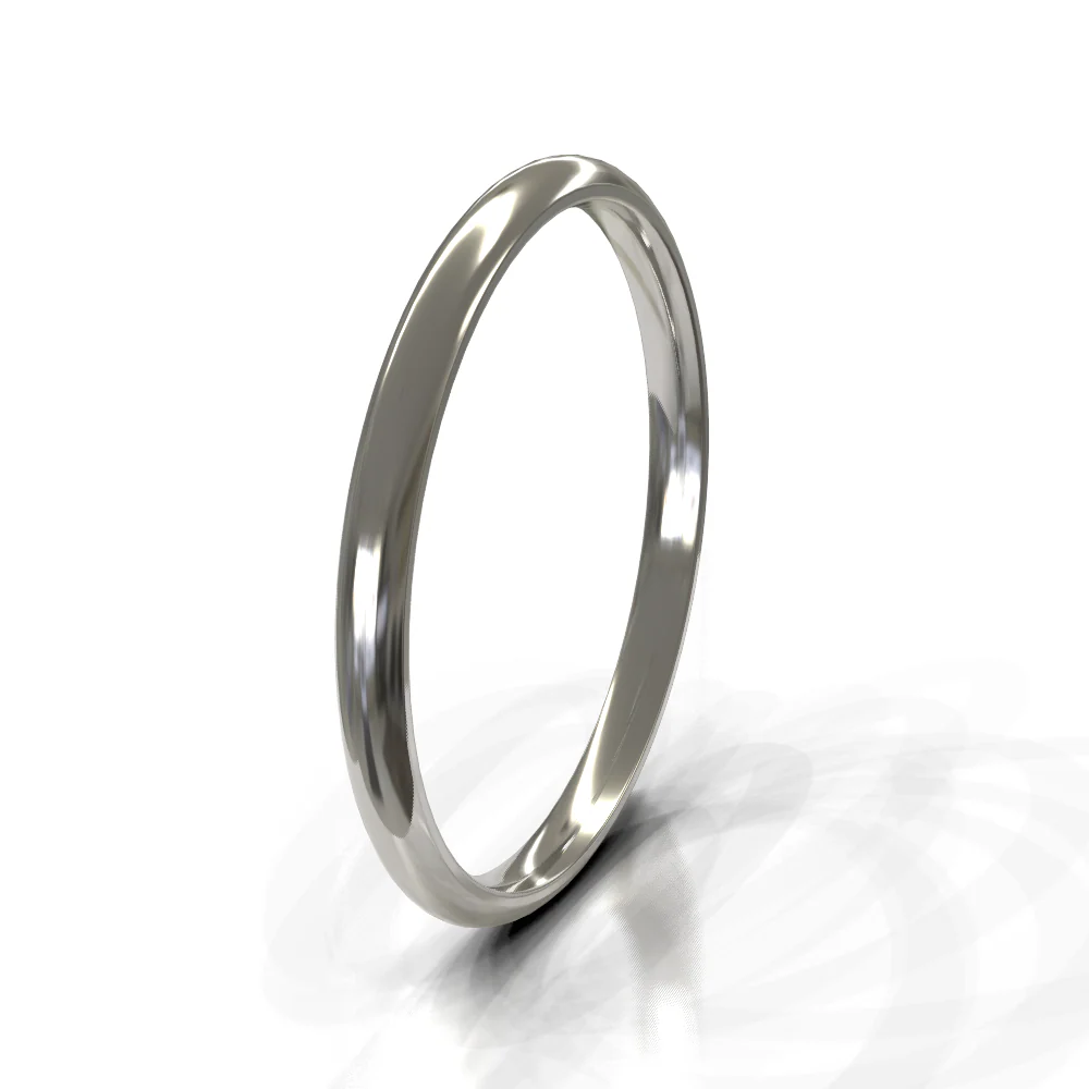 9ct White Gold 2.5mm Plain Band
