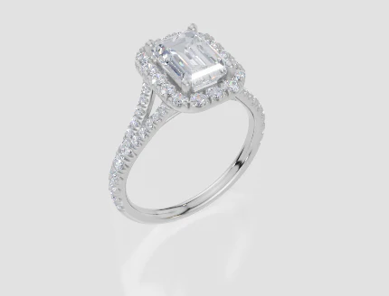9ct White Gold Emerald Cut 2.13 Carat tw of Diamonds Ring
