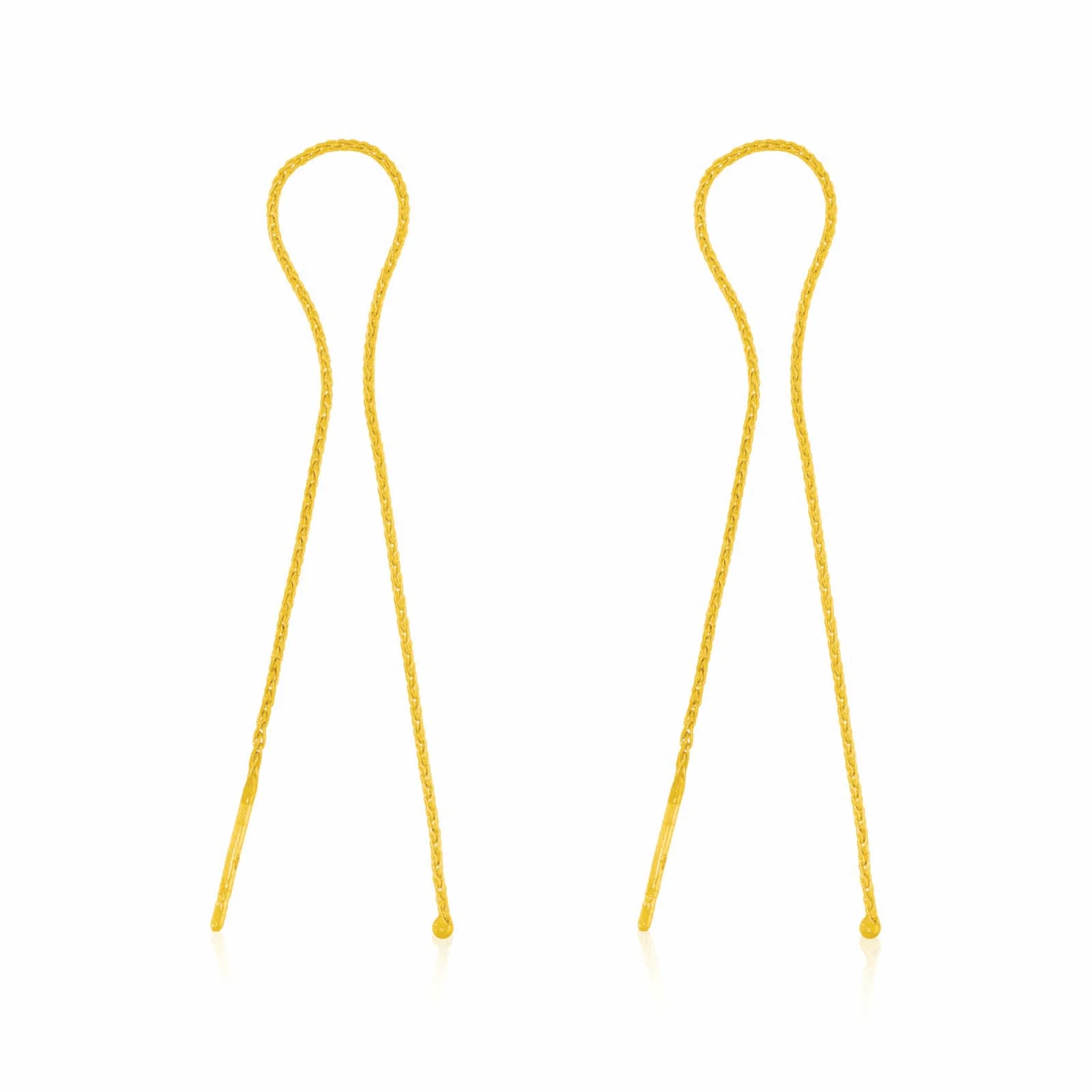 9ct Yellow Gold 11cm Threader Earrings
