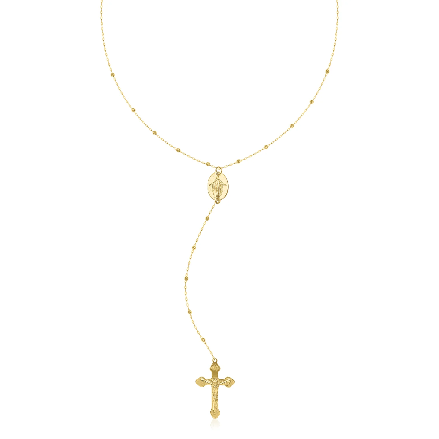 9ct Yellow Gold 45cm Rosary Cross Necklaces