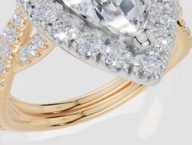 9ct Yellow Gold Pear Cut 2.60 Carat tw of Diamonds Ring and 9ct Yellow Gold 0.28 Carat tw of Diamonds Band