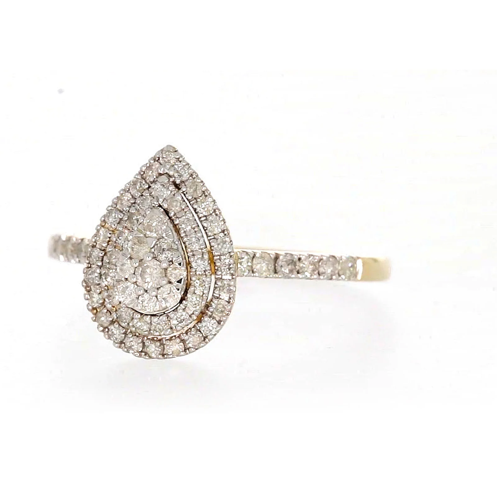 9ct Yellow Gold Round Brilliant Cut 1/2 CARAT tw of Diamonds Ring - Image 4