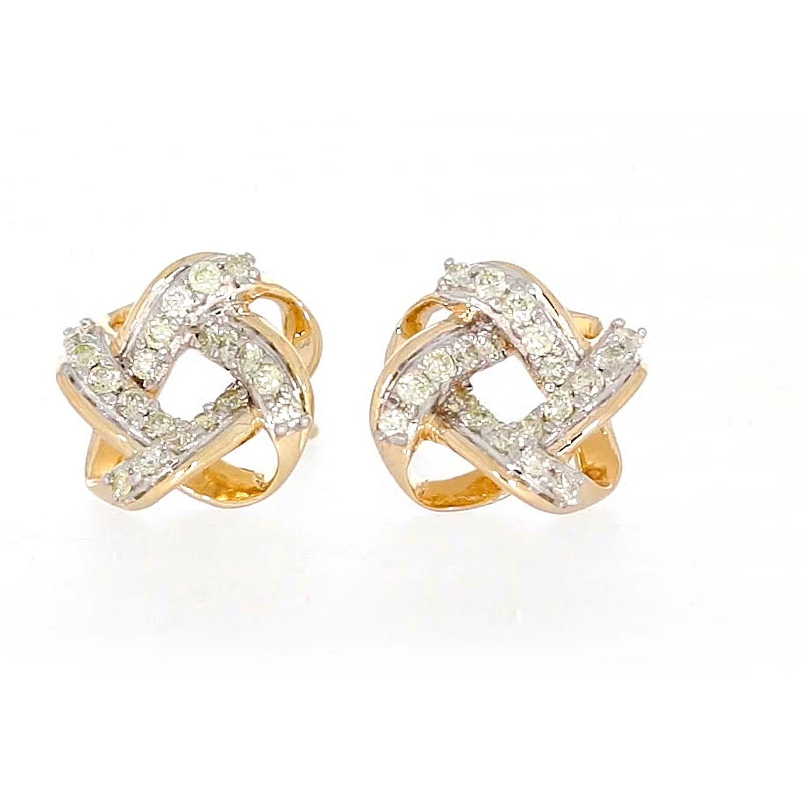 9ct Yellow Gold 0.25 ctw Diamond Stud Earrings - Image 4