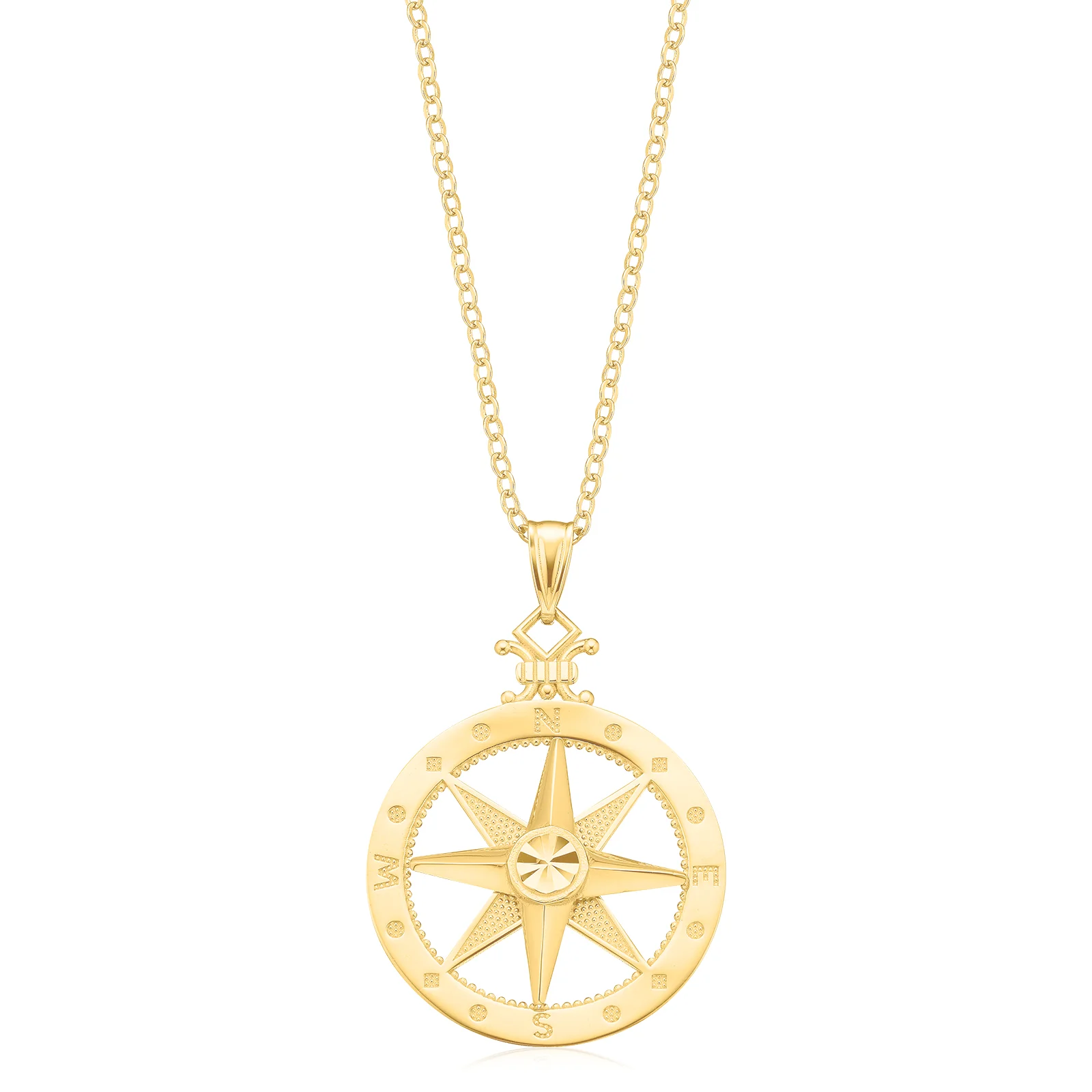 9ct Yellow Gold Round Star Pendant