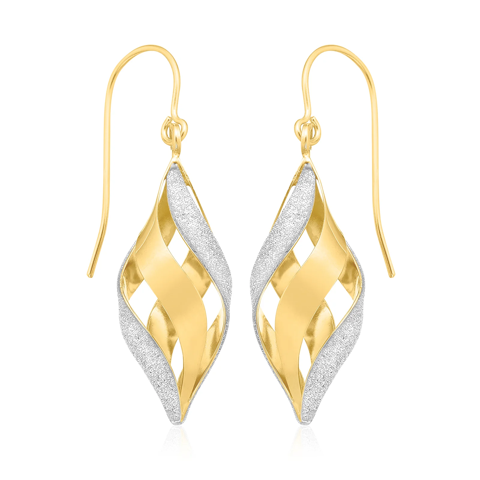 9ct Yellow Gold with Glitter Drop Earrings