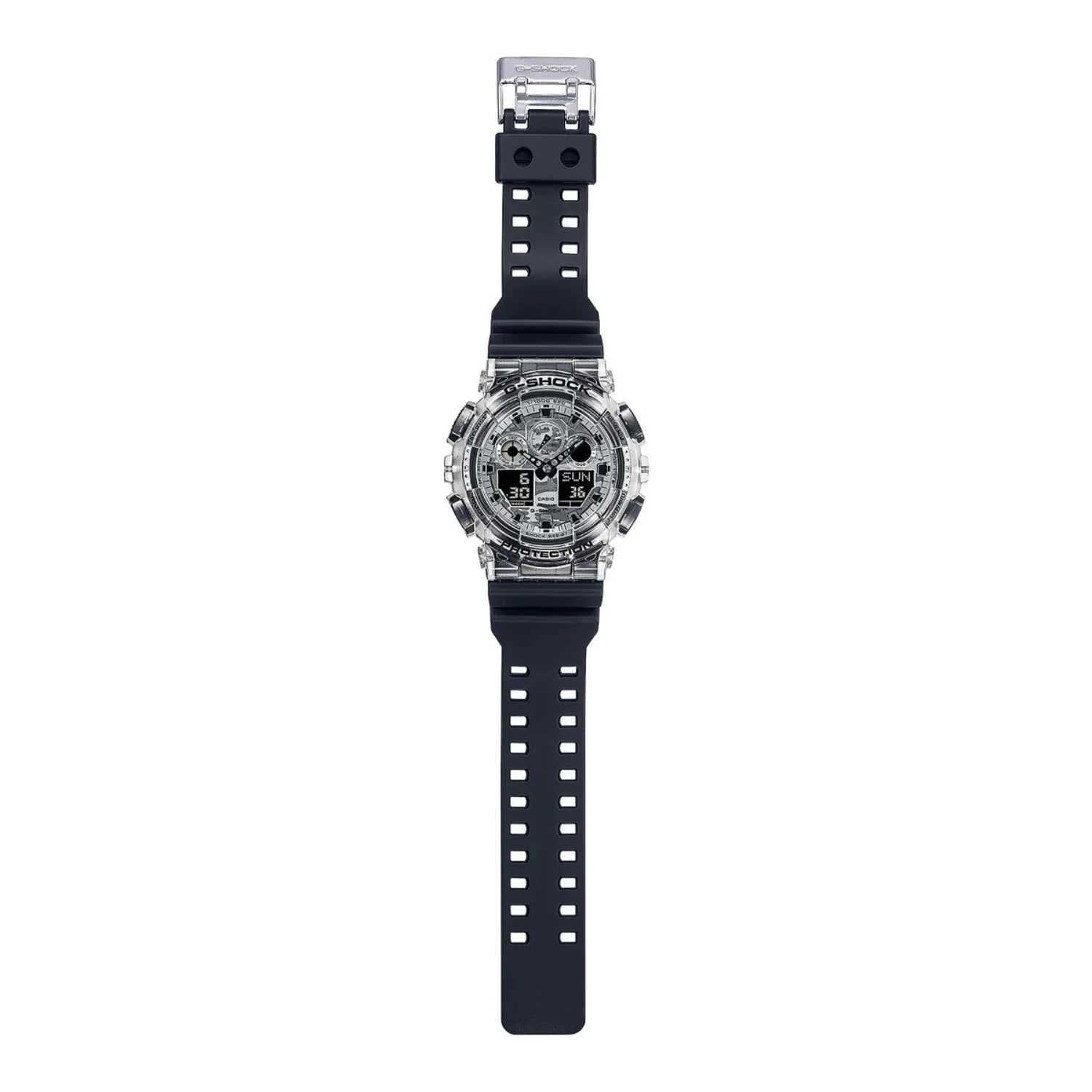 Casio G-Shock Transparent Dial Resin Band Watch Shock Resistant - GA100SKC-1A - Image 2