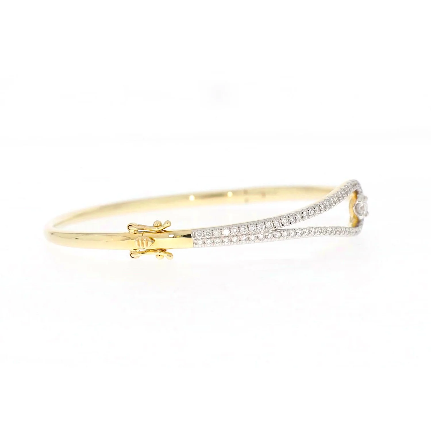 Celebration 9ct Yellow and White Gold with Round Brilliant Cut 1 Carat tw of Lab Grown Diamond Bangle - Image 58