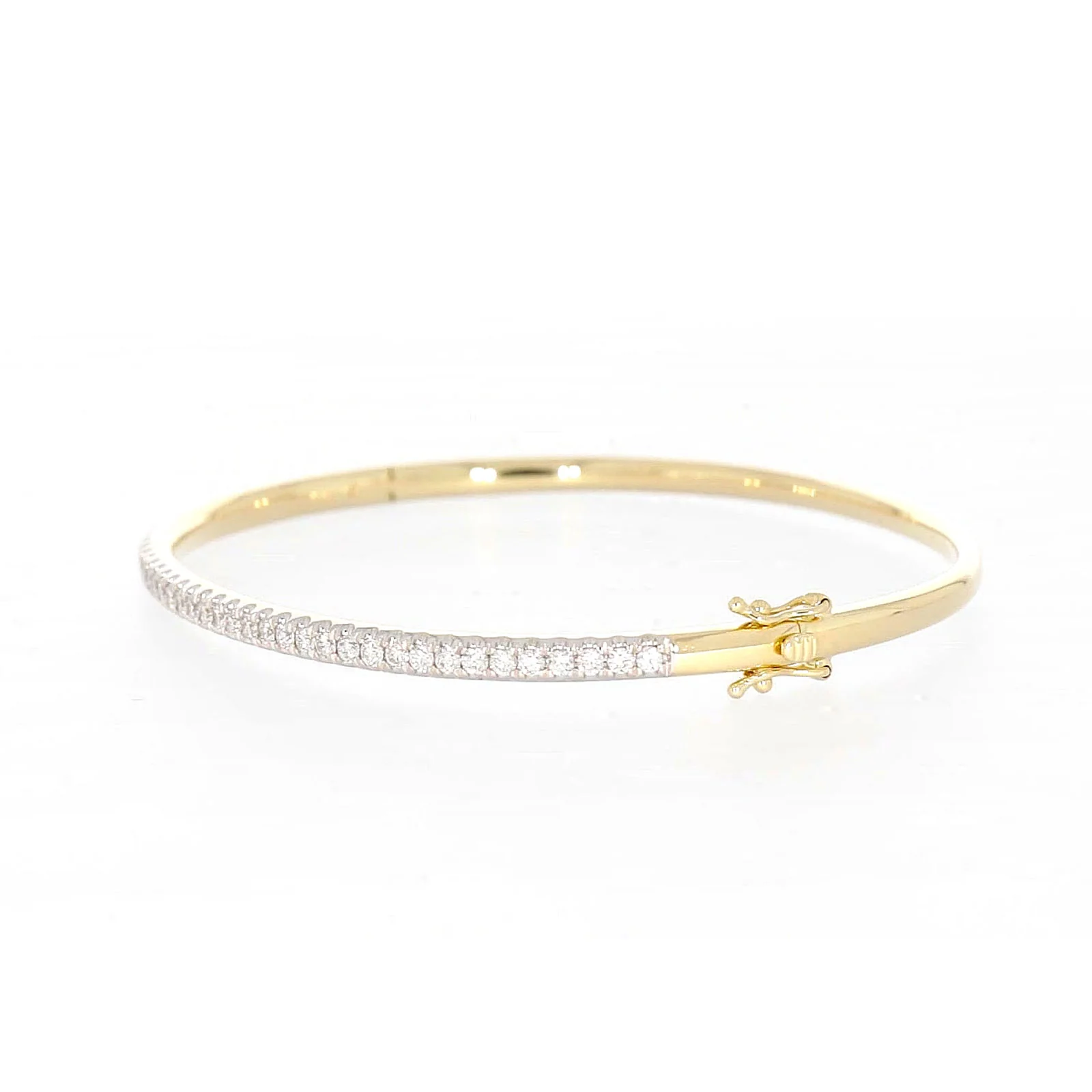 Celebration 9ct Yellow Gold Round Brilliant Cut 1 Carat tw of Lab Grown Diamonds Bangle - Image 13