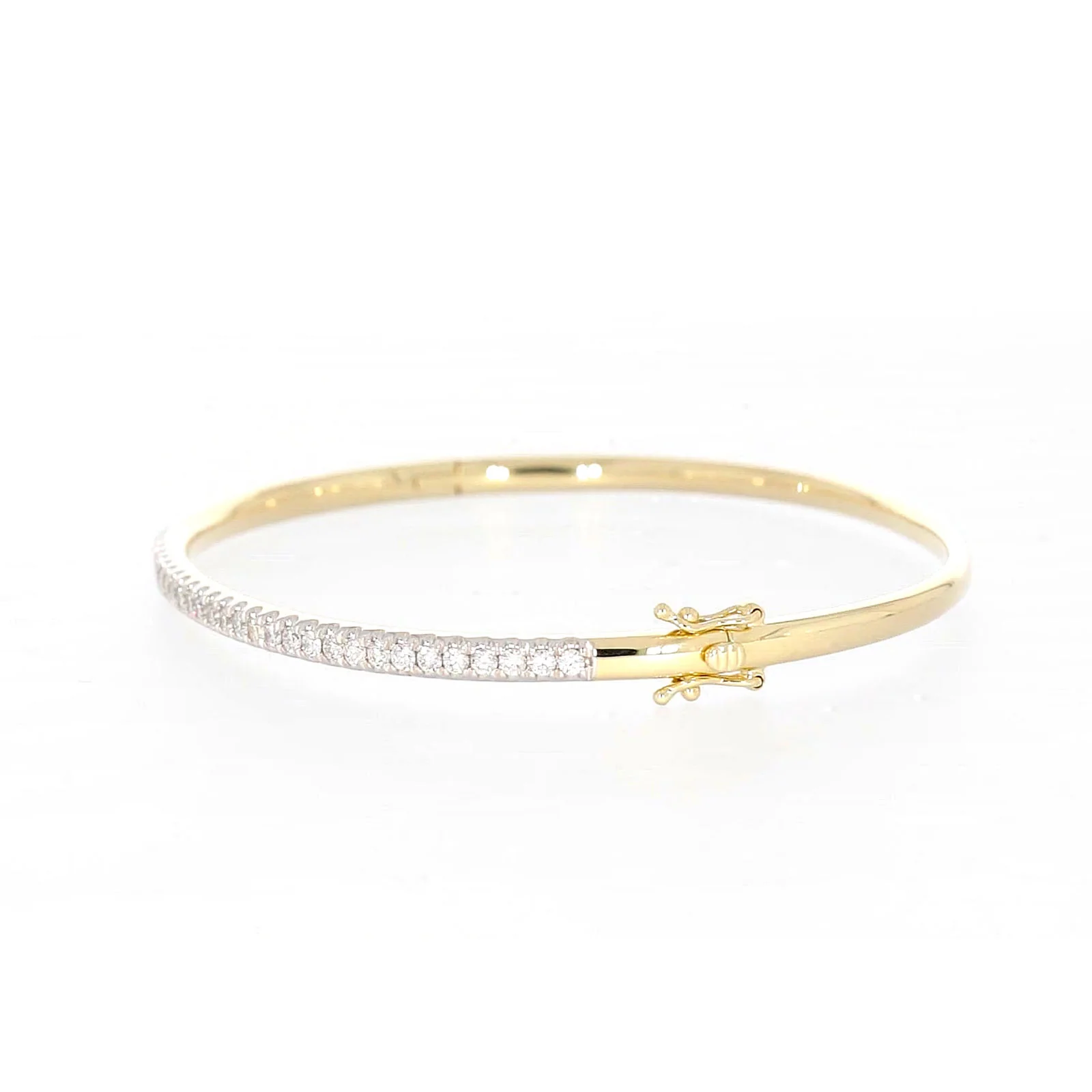 Celebration 9ct Yellow Gold Round Brilliant Cut 1 Carat tw of Lab Grown Diamonds Bangle - Image 15